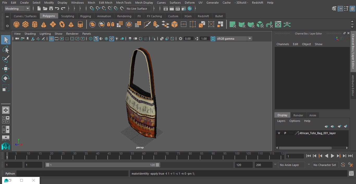 3D African Tote Bag