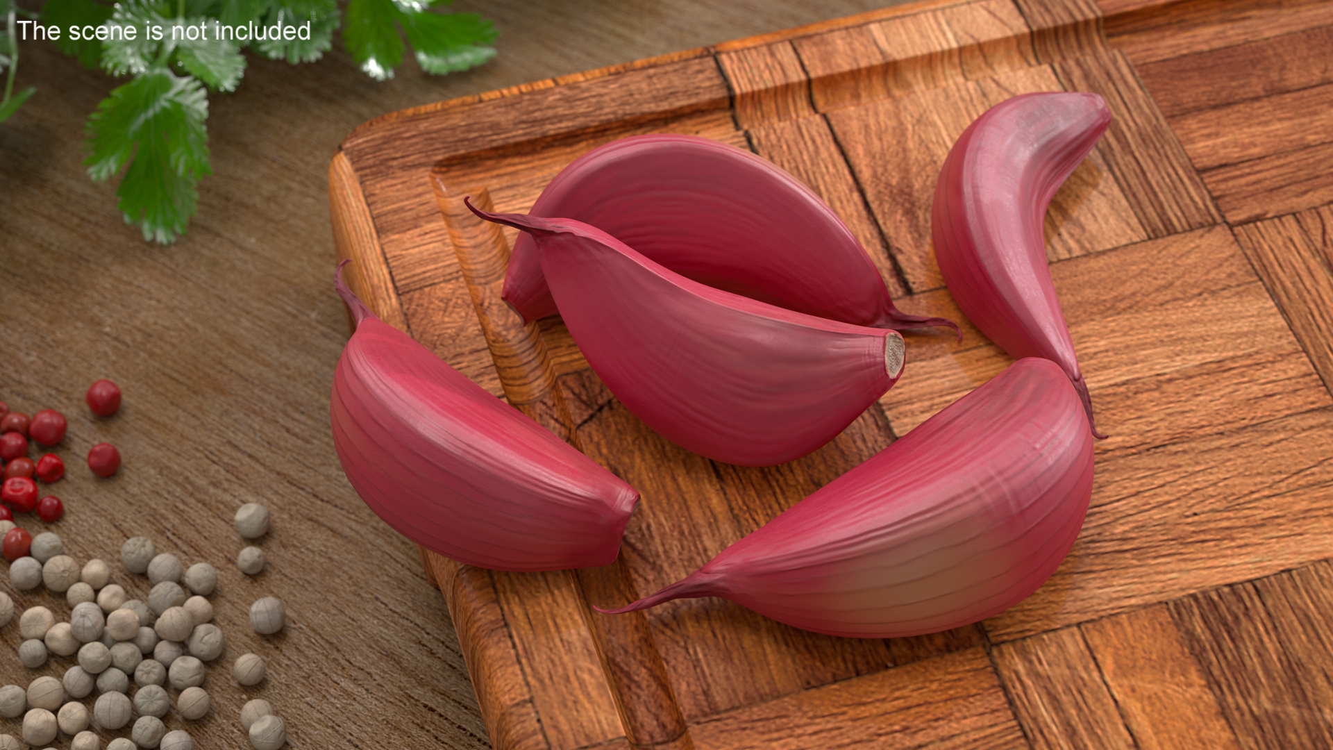 Five Garlic Cloves Red 3D