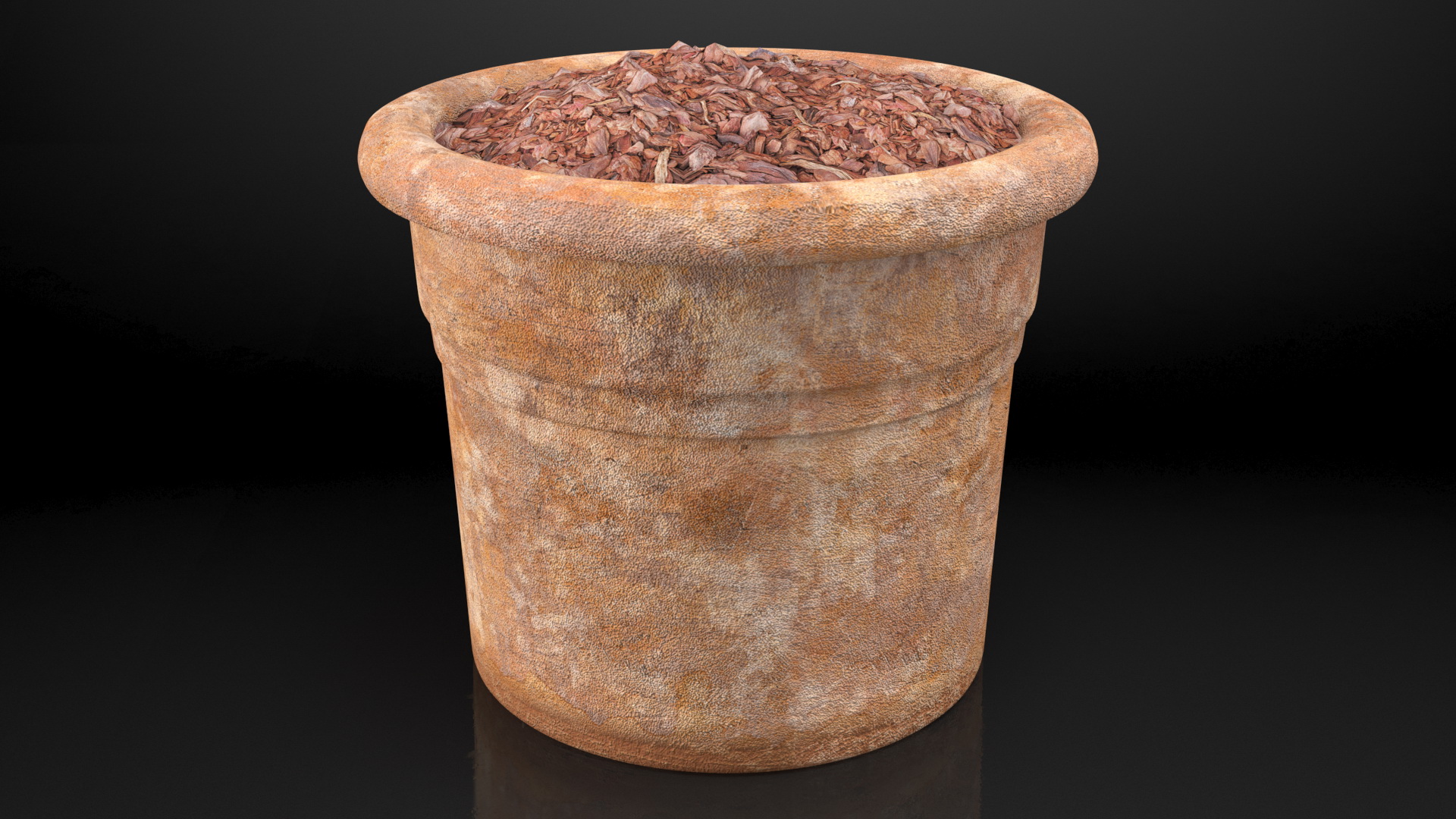 Clay Vase with Soil 3D model