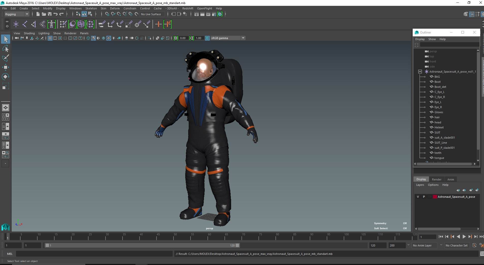 3D Astronaut Spacesuit A pose