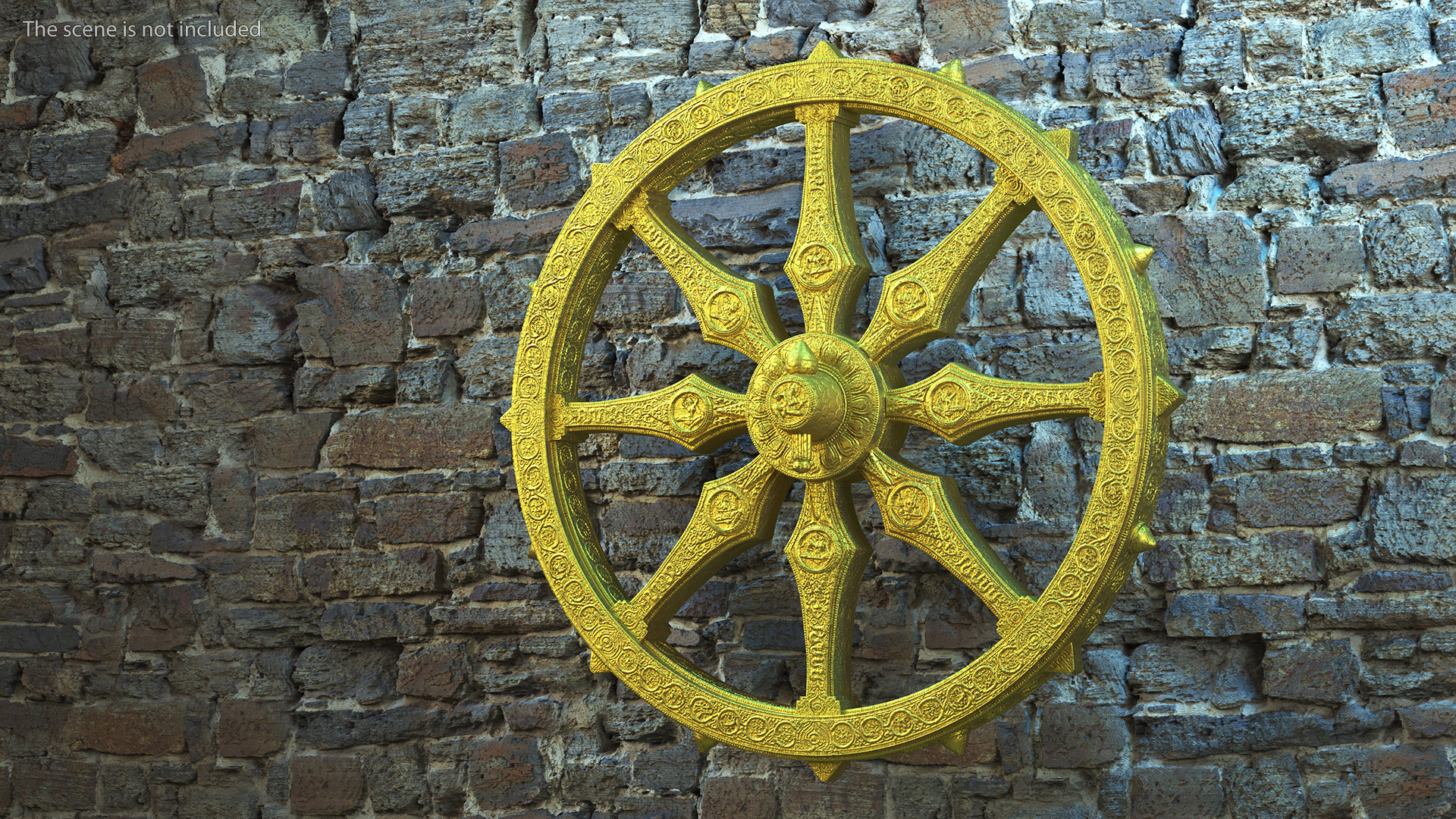 Golden Dharmachakra 3D model