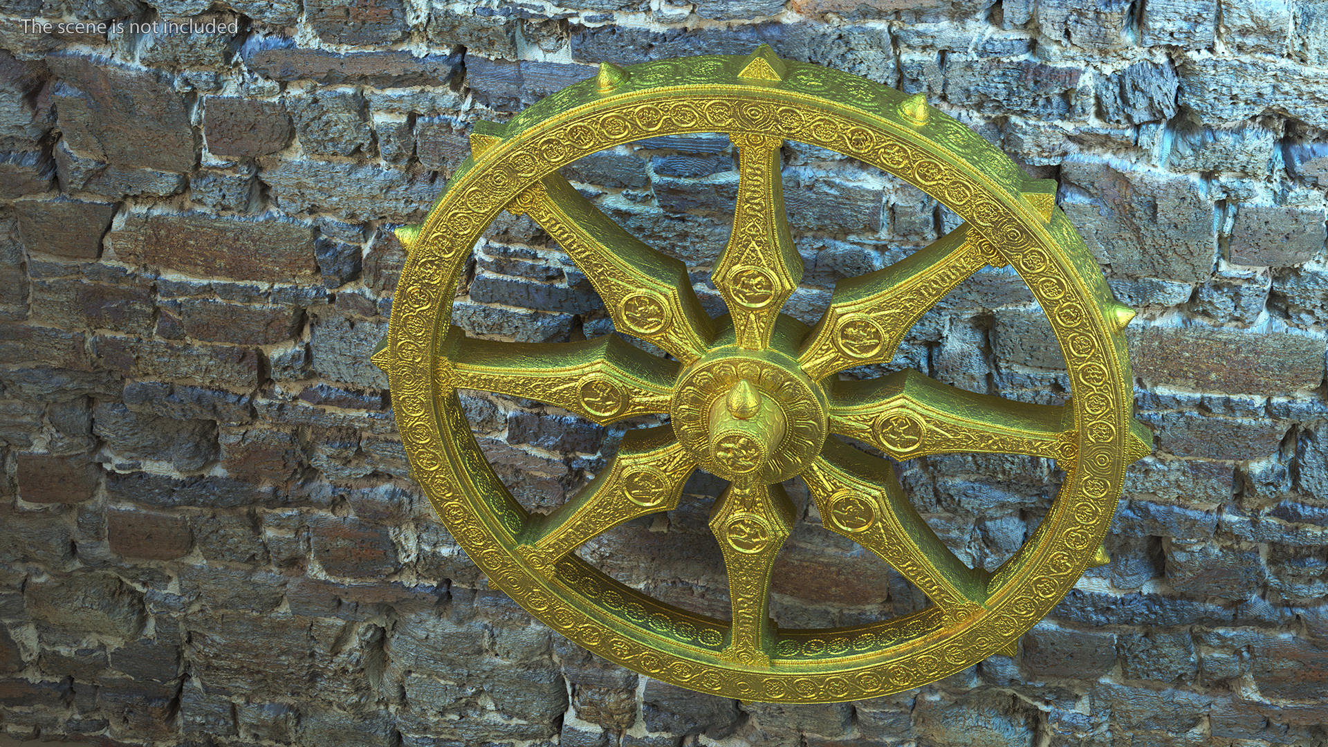 Golden Dharmachakra 3D model