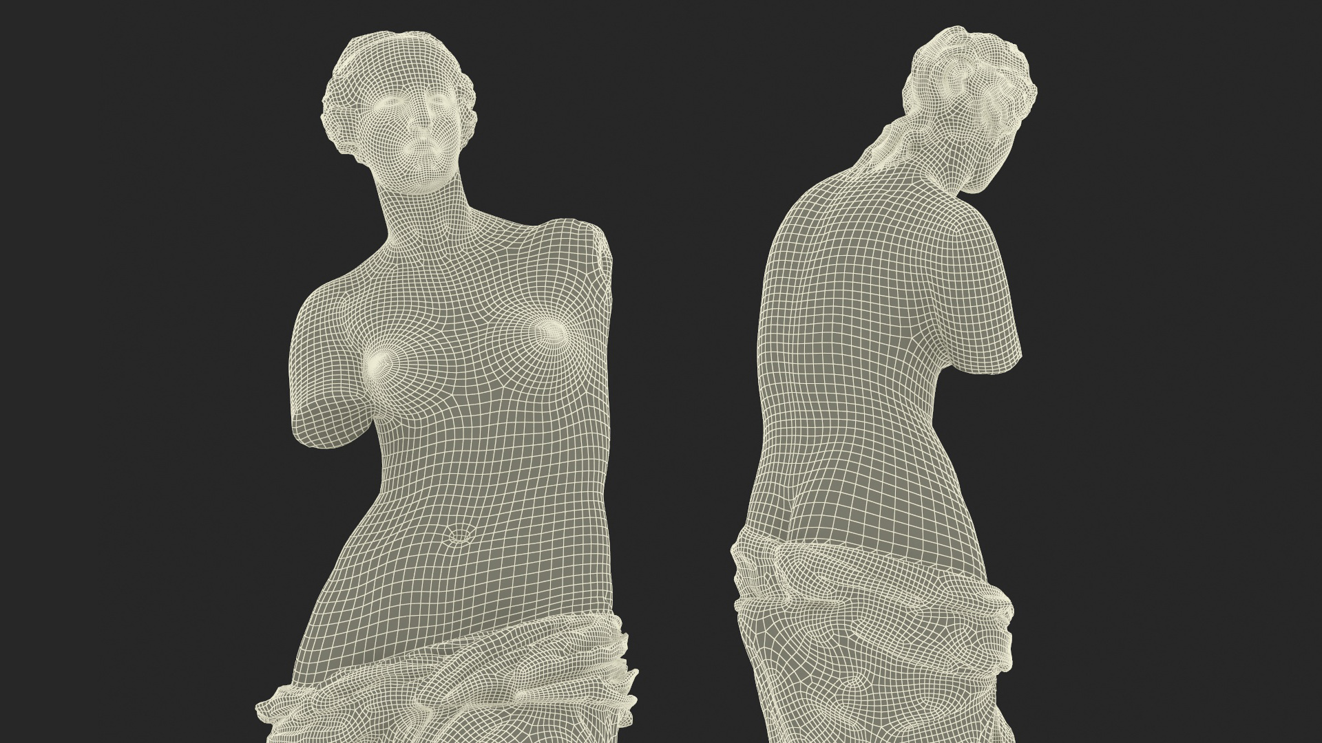 Statue of Venus de Milo Plaster for 3D Print 3D model