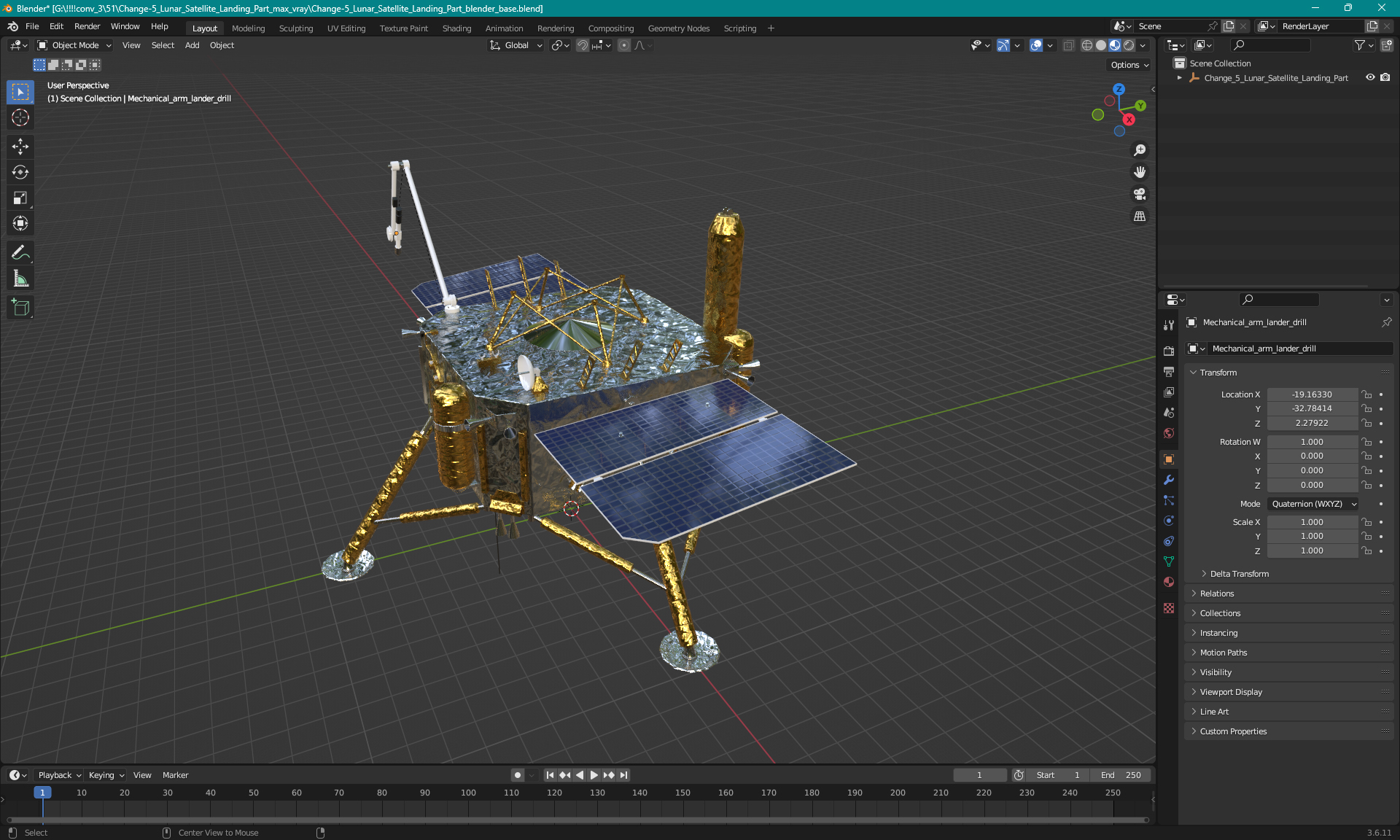 Change-5 Lunar Satellite Landing Part 3D