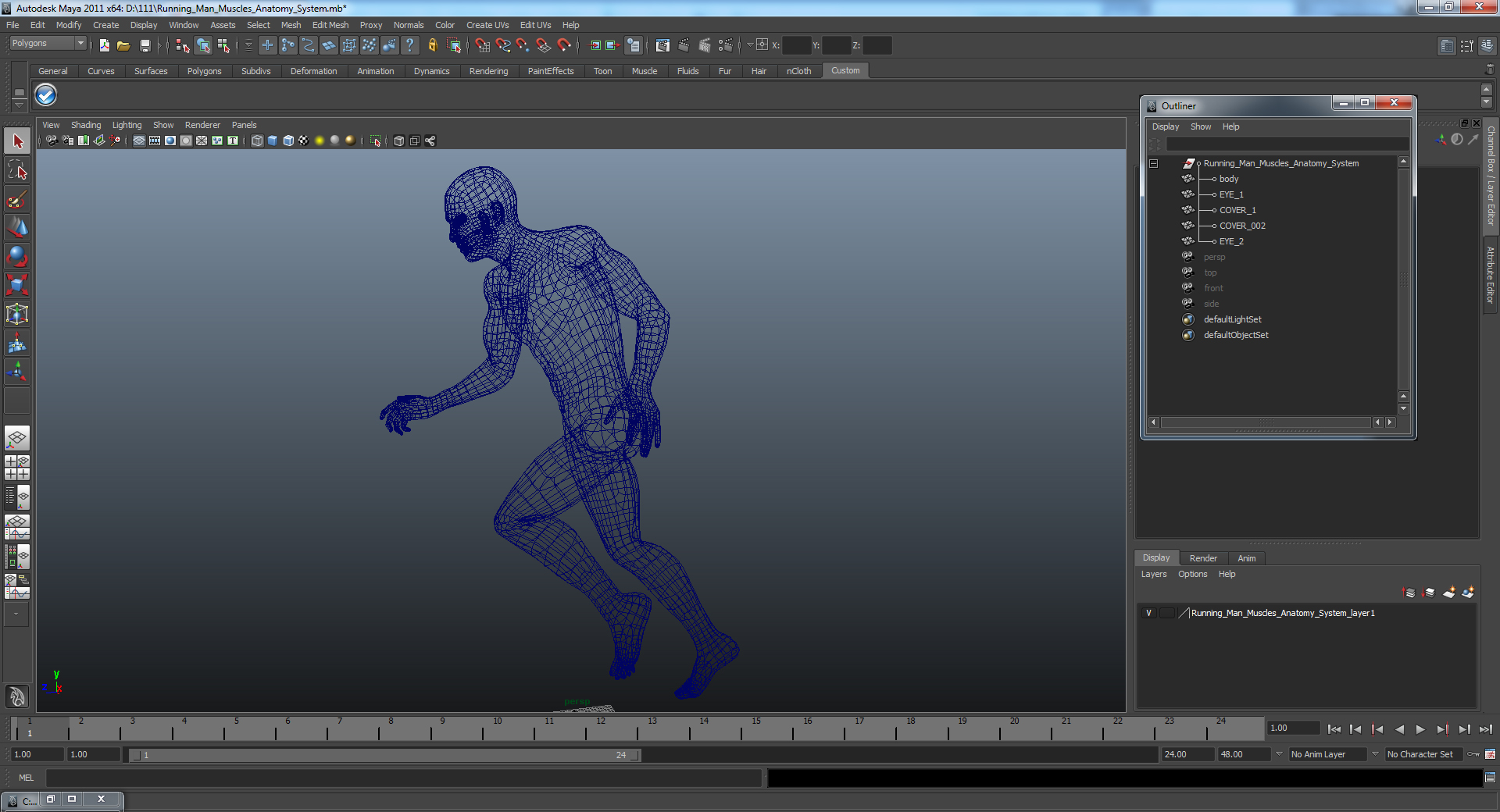 Running Man Muscles Anatomy System 3D model