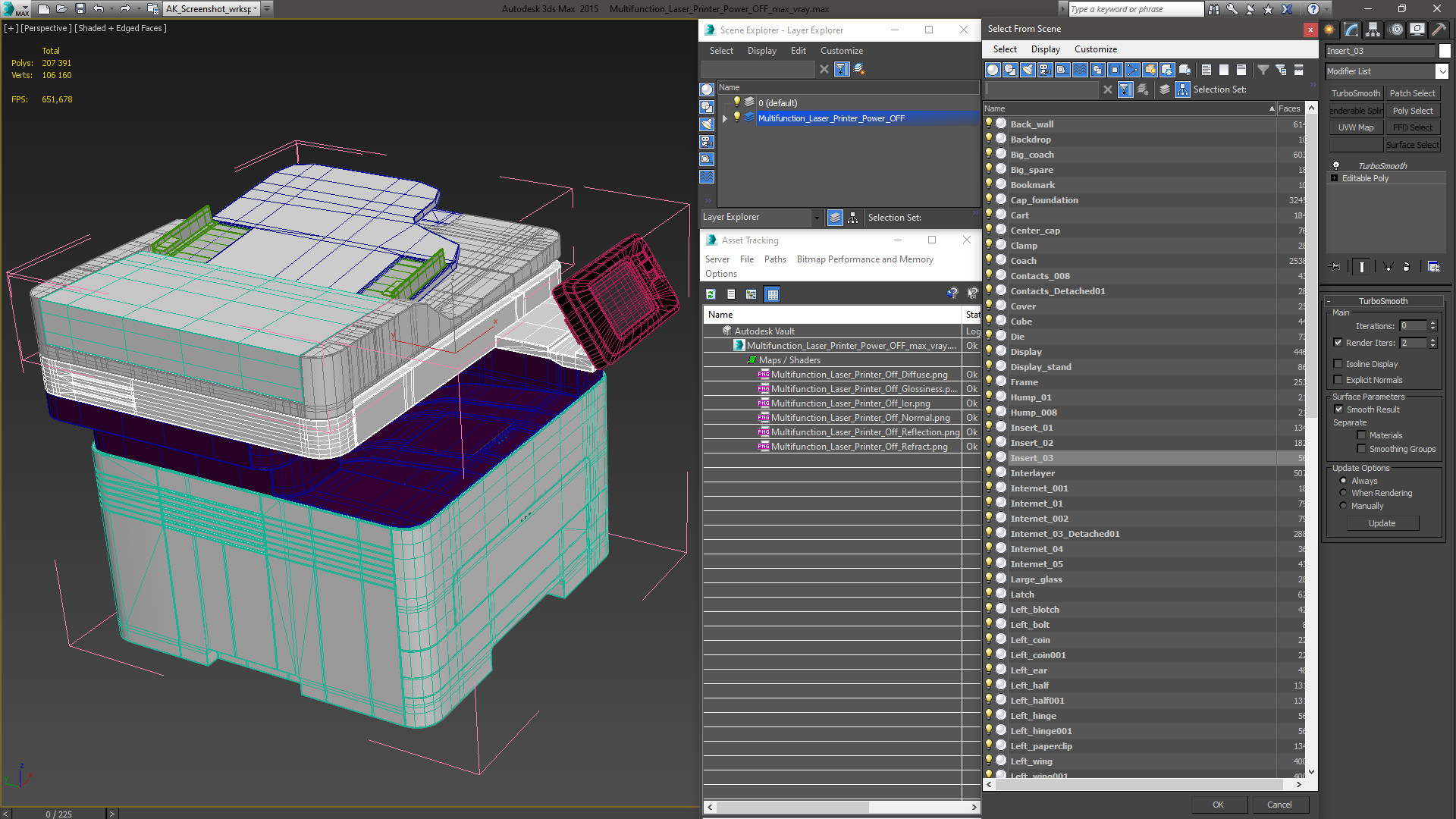 Multifunction Laser Printer Power OFF 3D