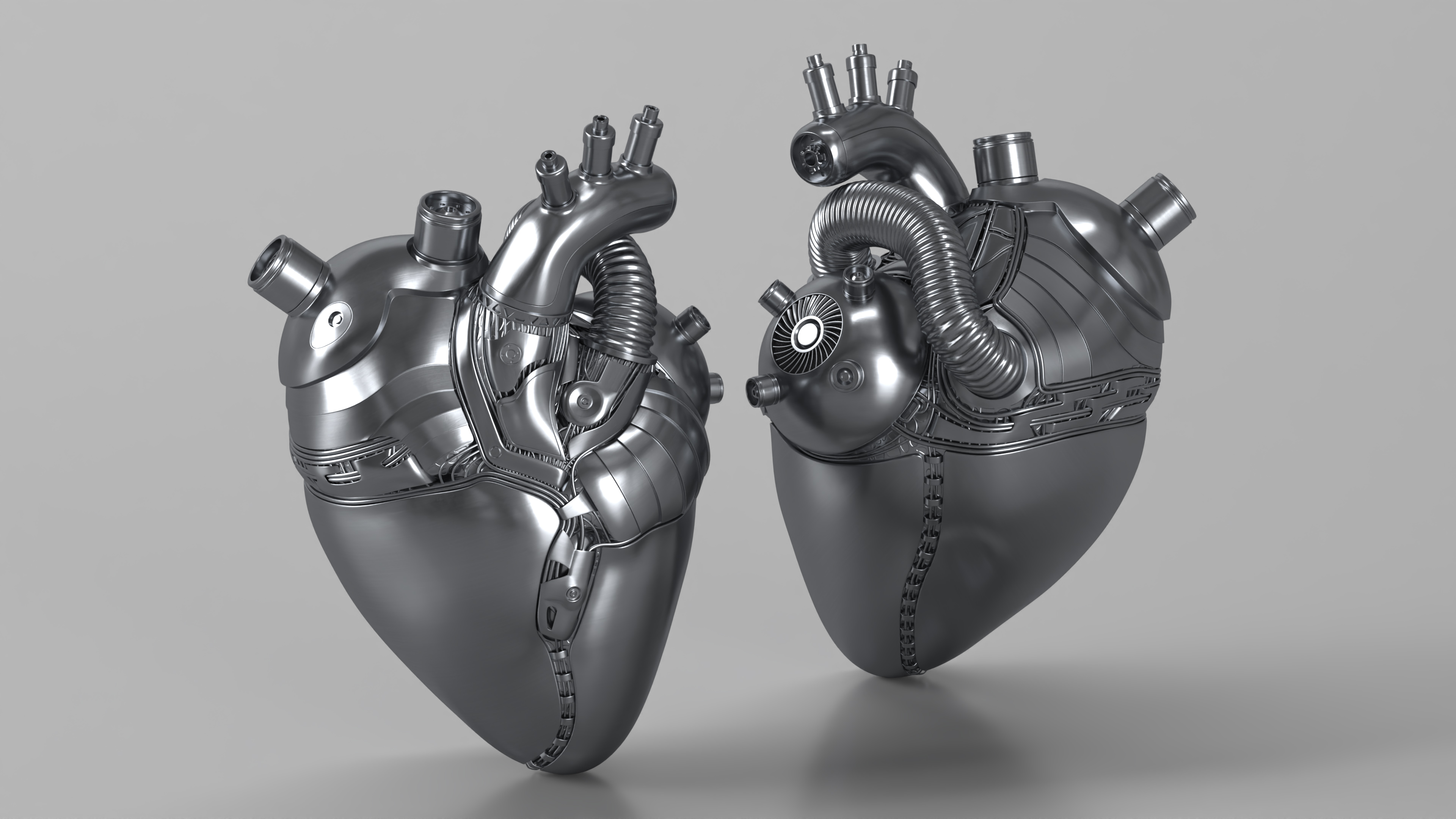 3D model Cyberpunk Robotic Heart Chrome