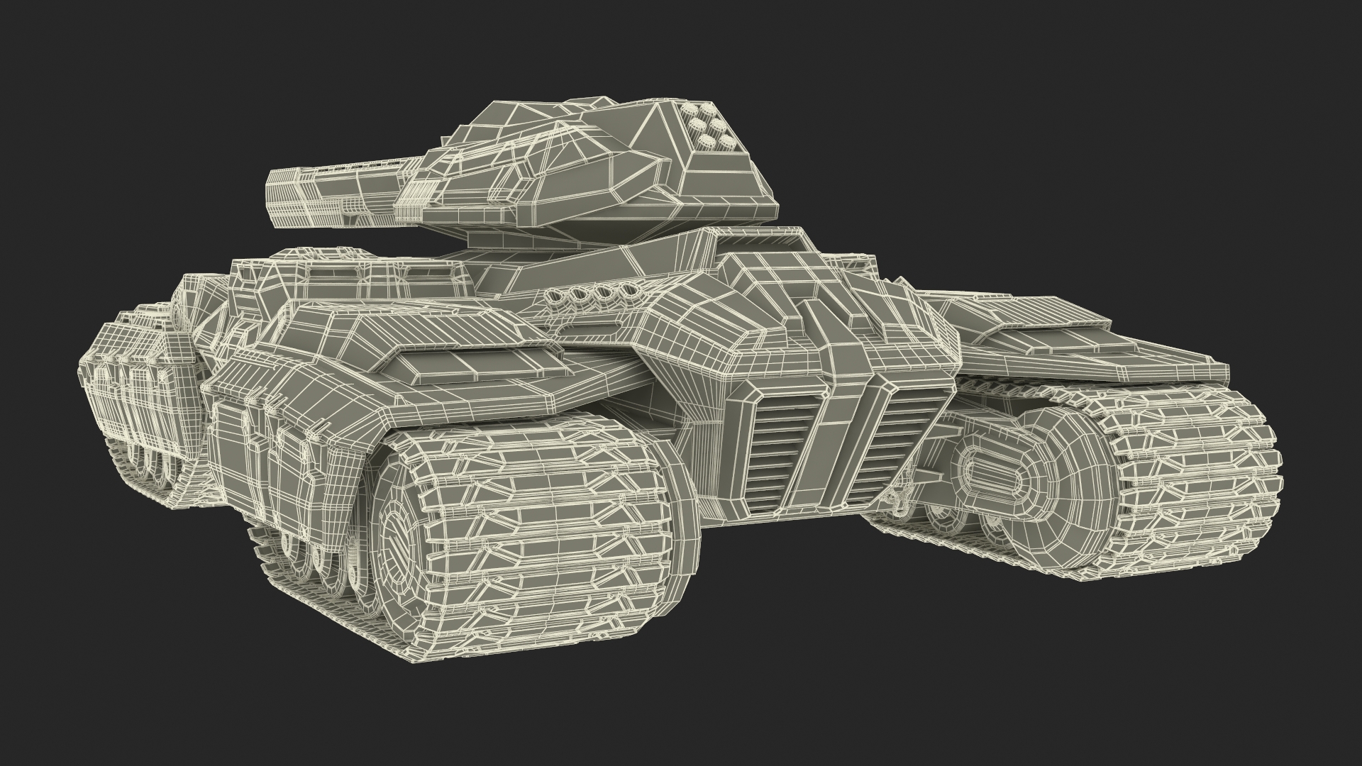 3D Futuristic Armored Tank Vehicle