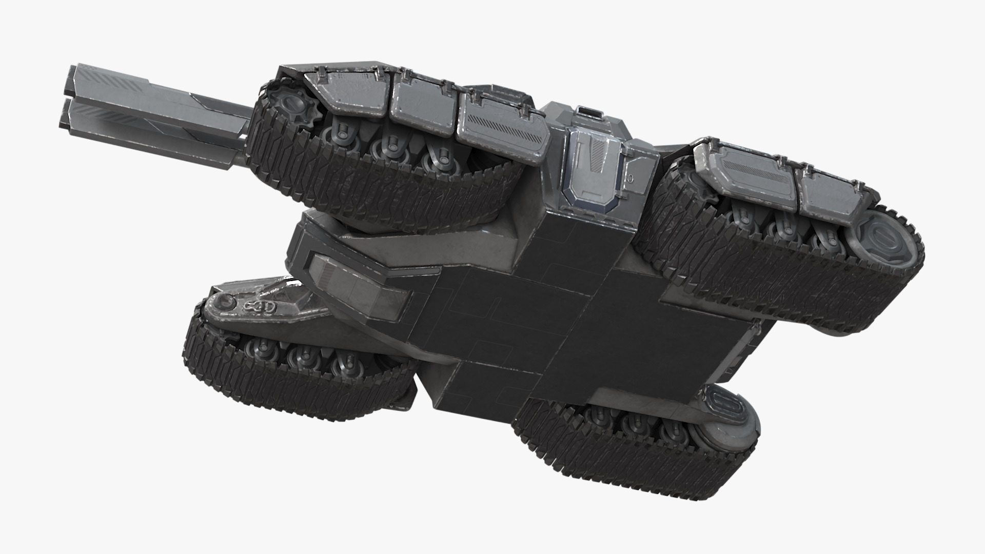 3D Futuristic Armored Tank Vehicle