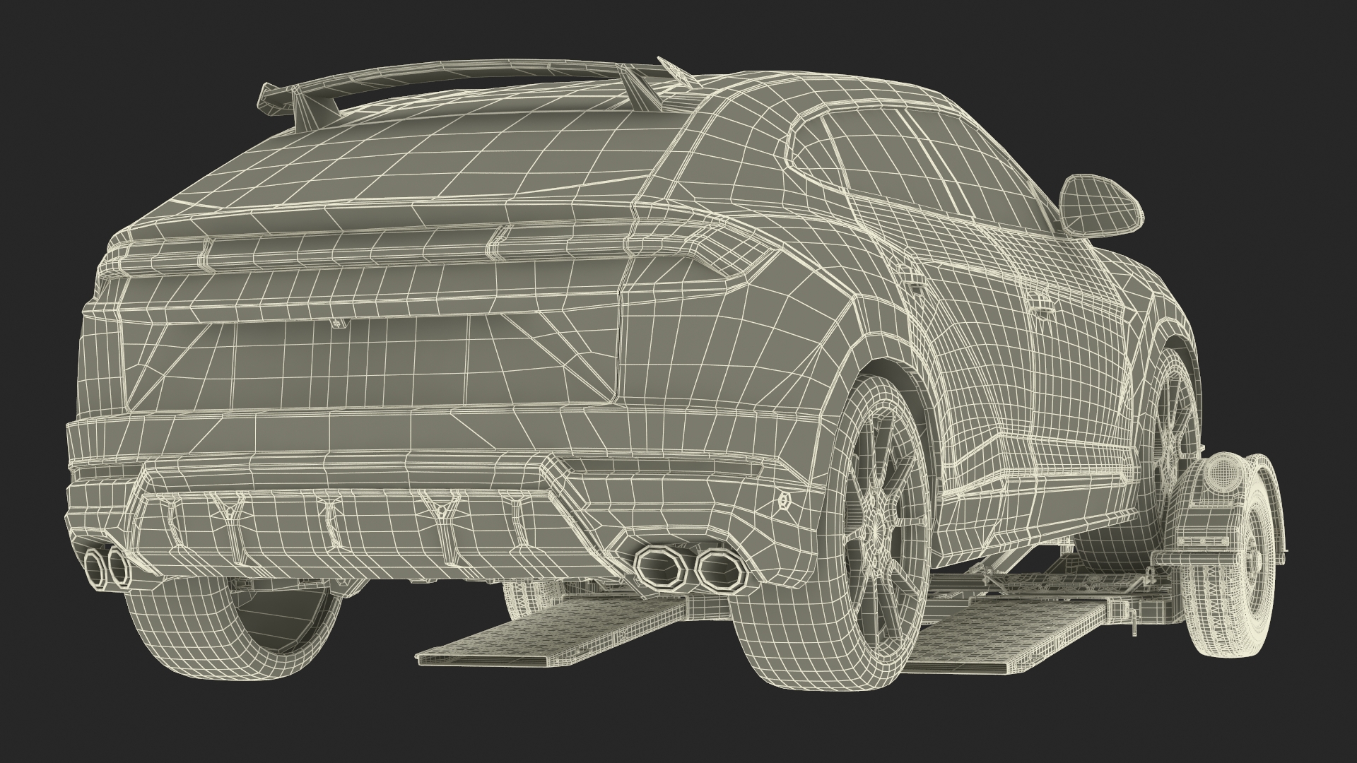 Sport Car on Tow Dolly 3D