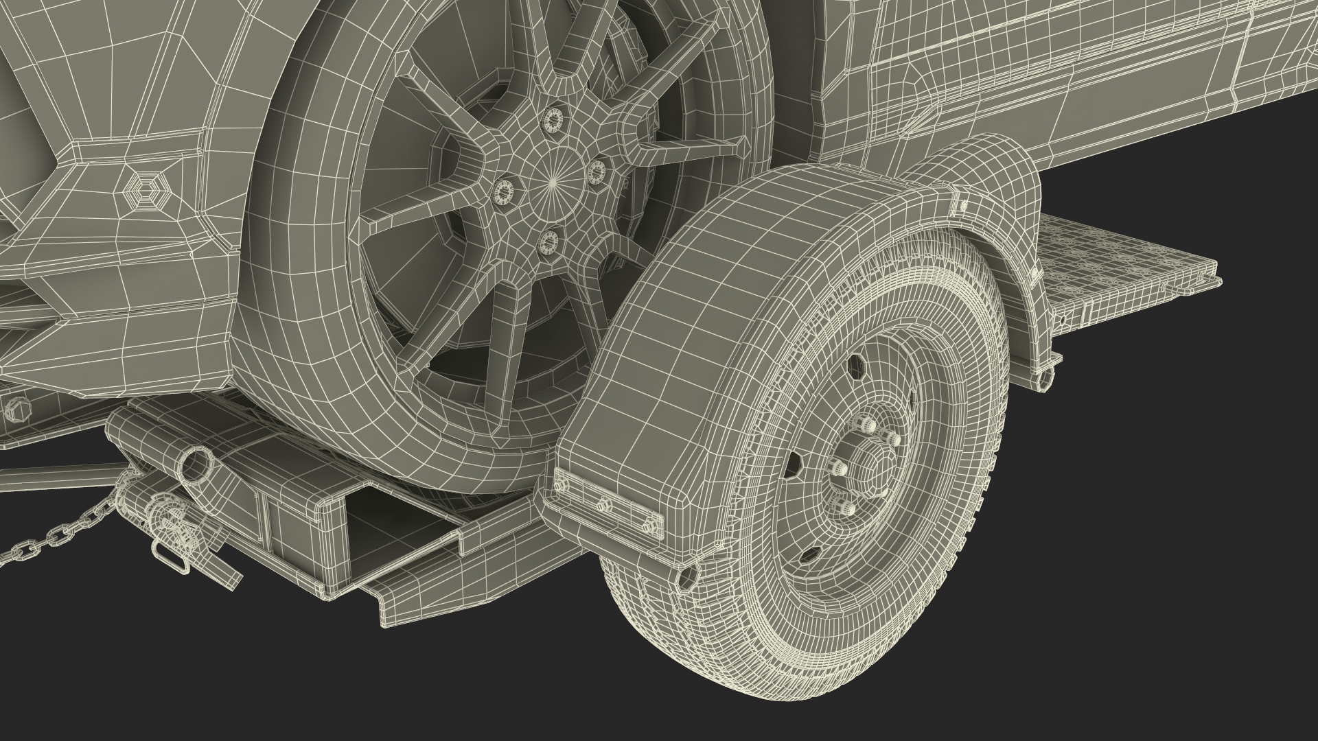 Sport Car on Tow Dolly 3D