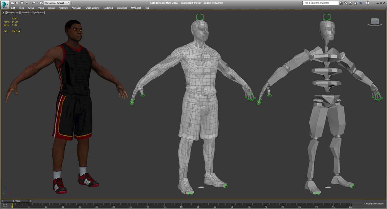 Basketball Player Rigged 3D model