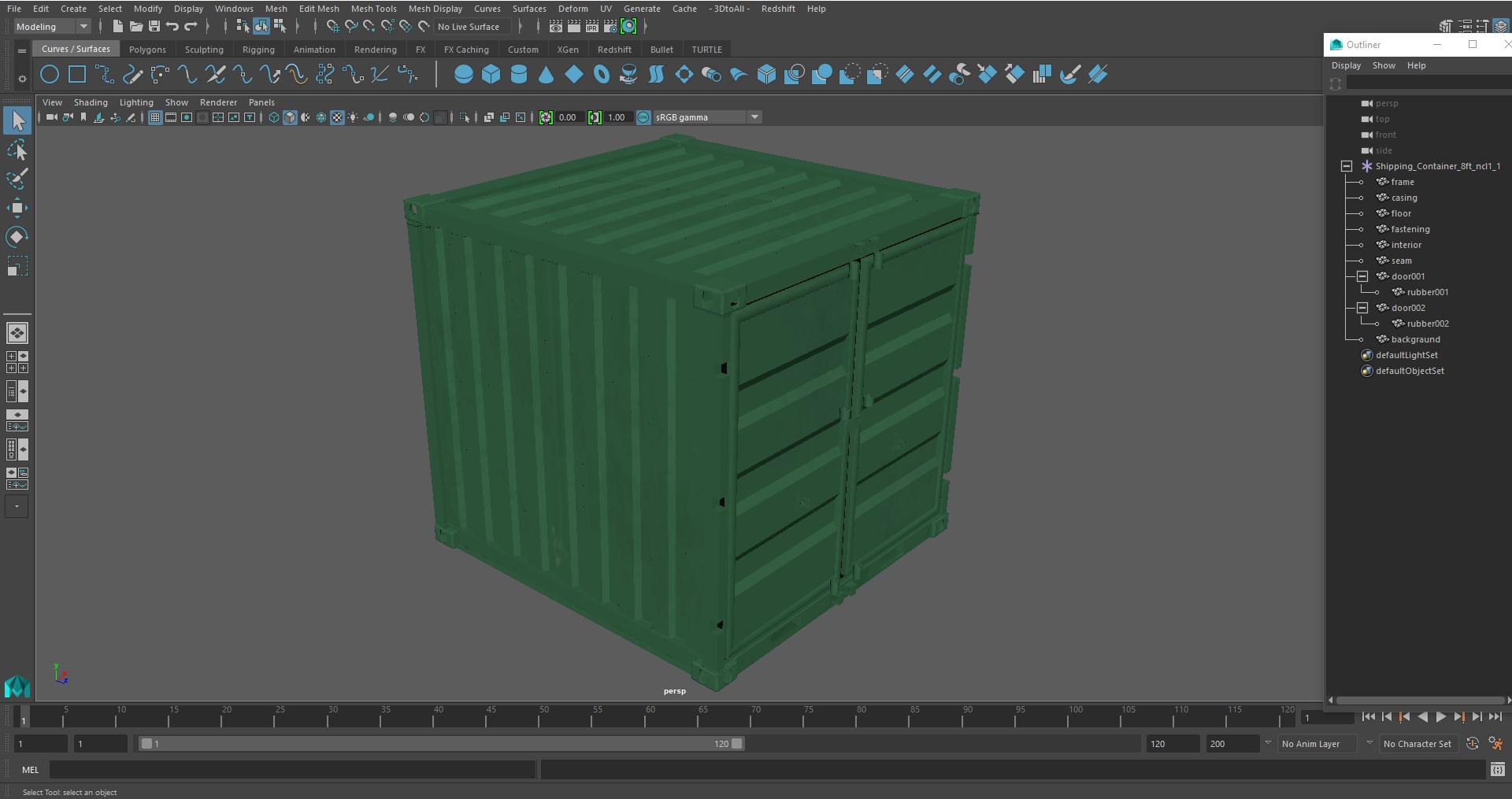 Shipping Container 8ft 3D