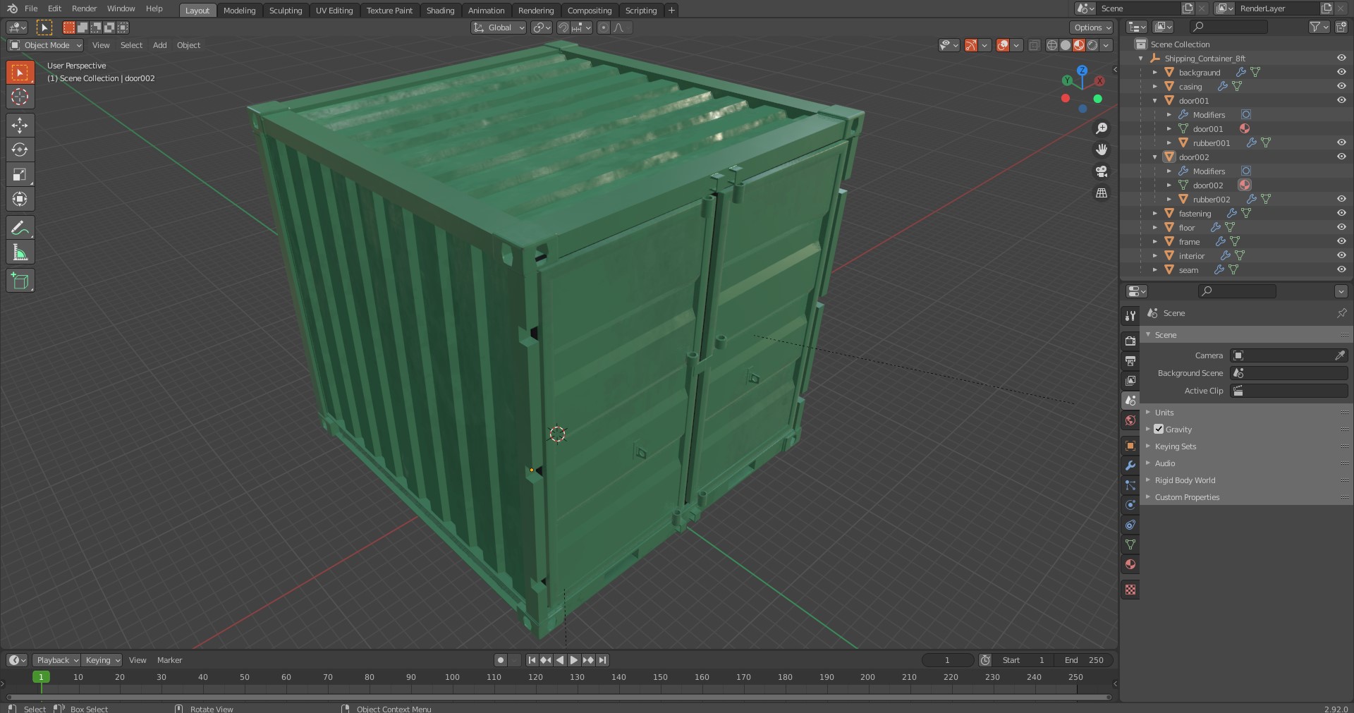 Shipping Container 8ft 3D