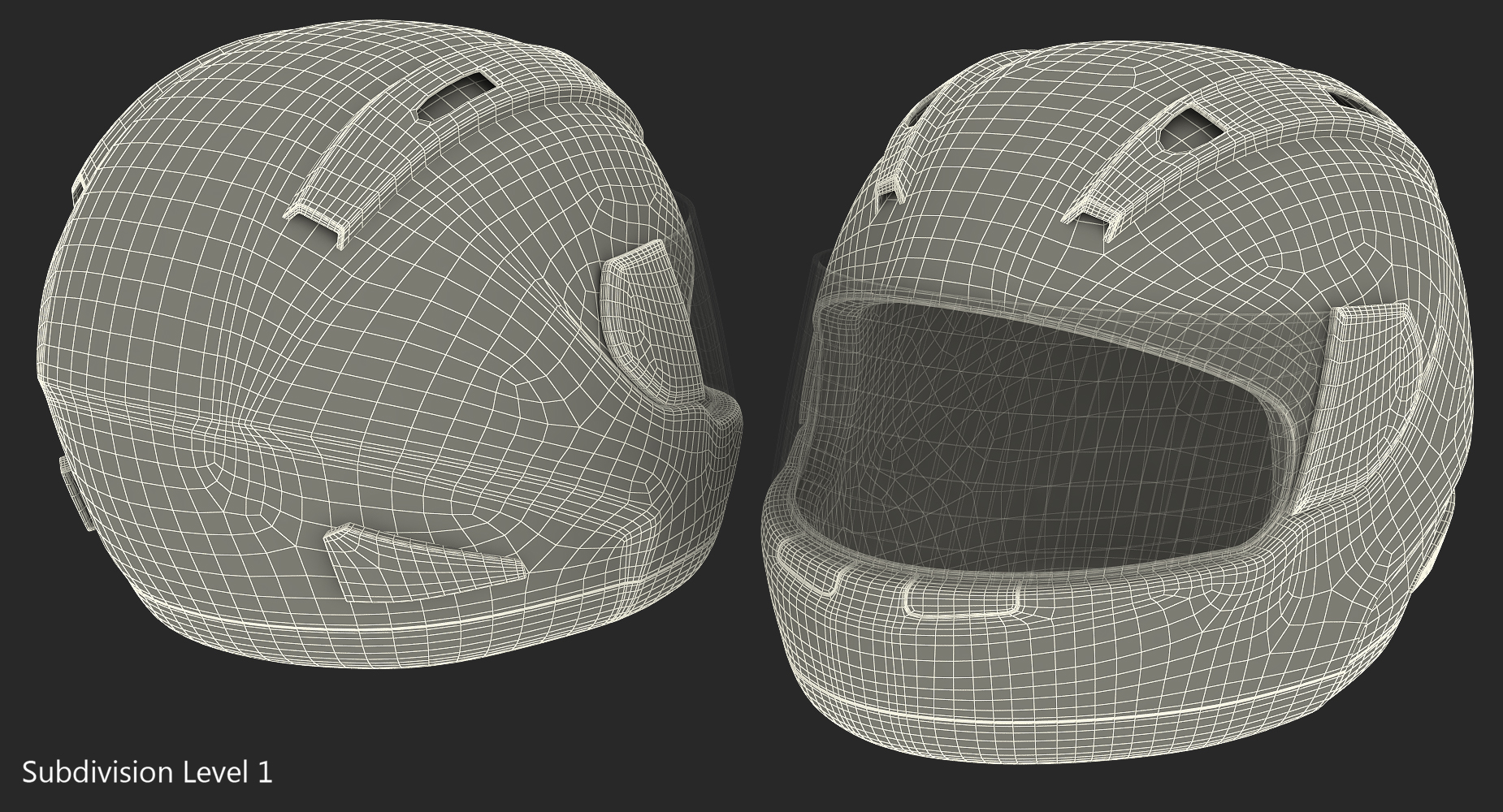 Black Full Face Helmet 3D