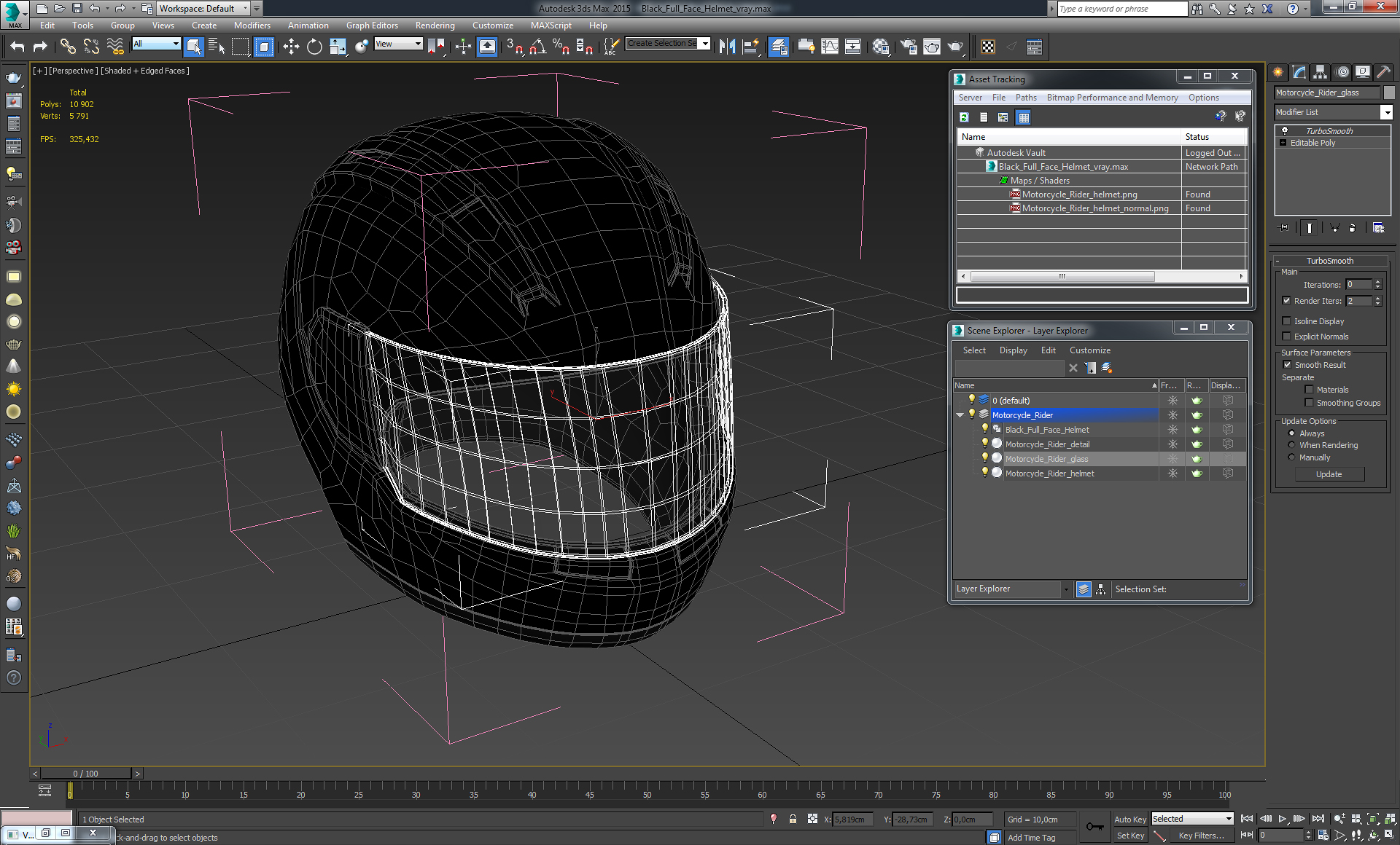 Black Full Face Helmet 3D