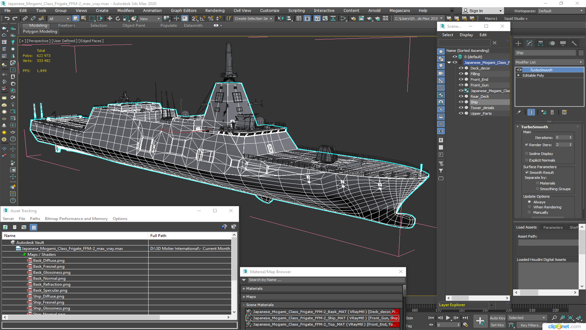 3D model Japanese Mogami Class Frigate FFM-2