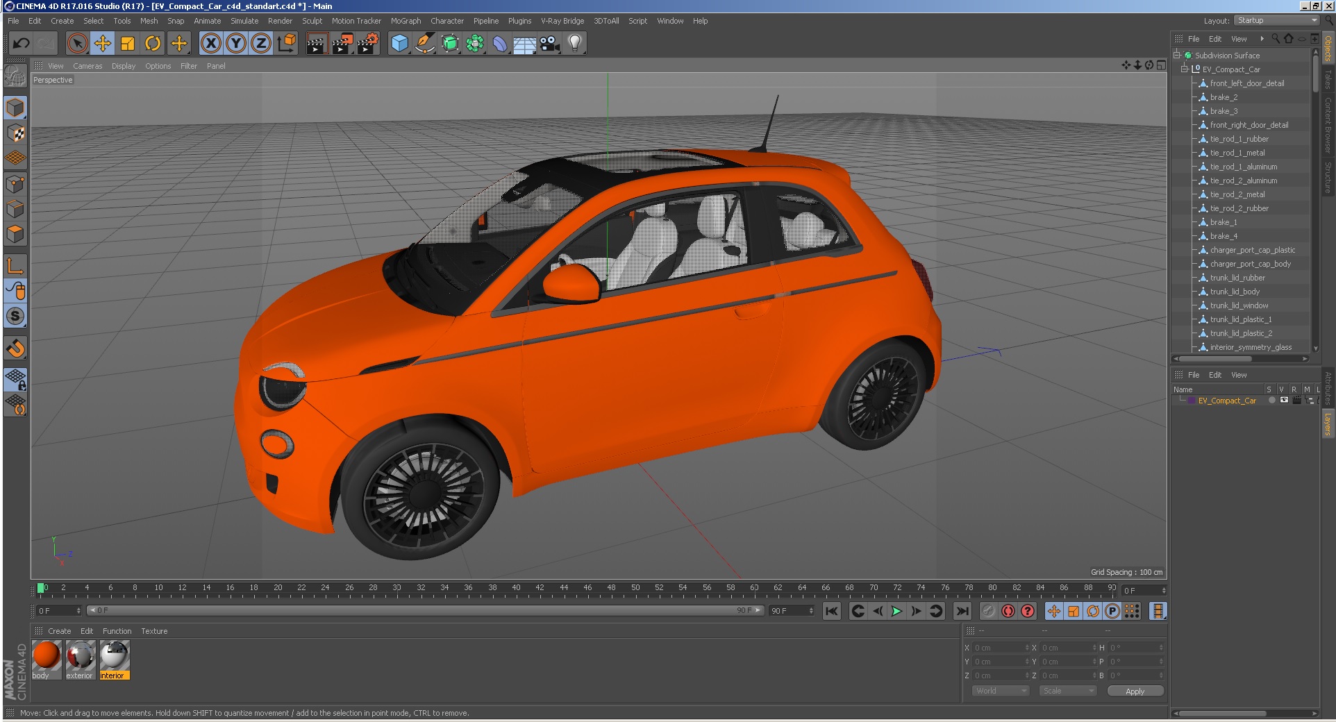 EV Compact Car 3D model