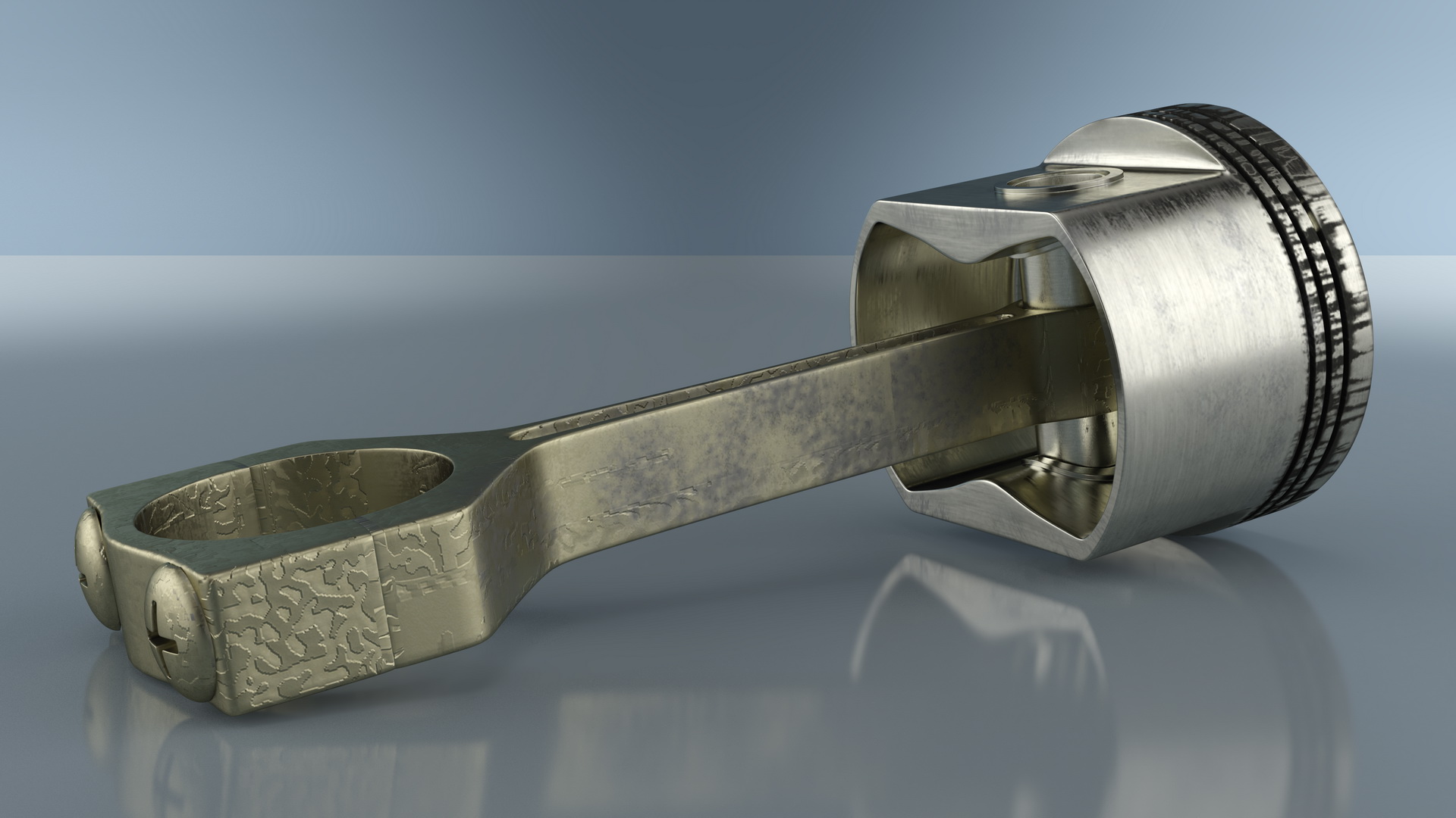 3D model Piston and Connecting Rod