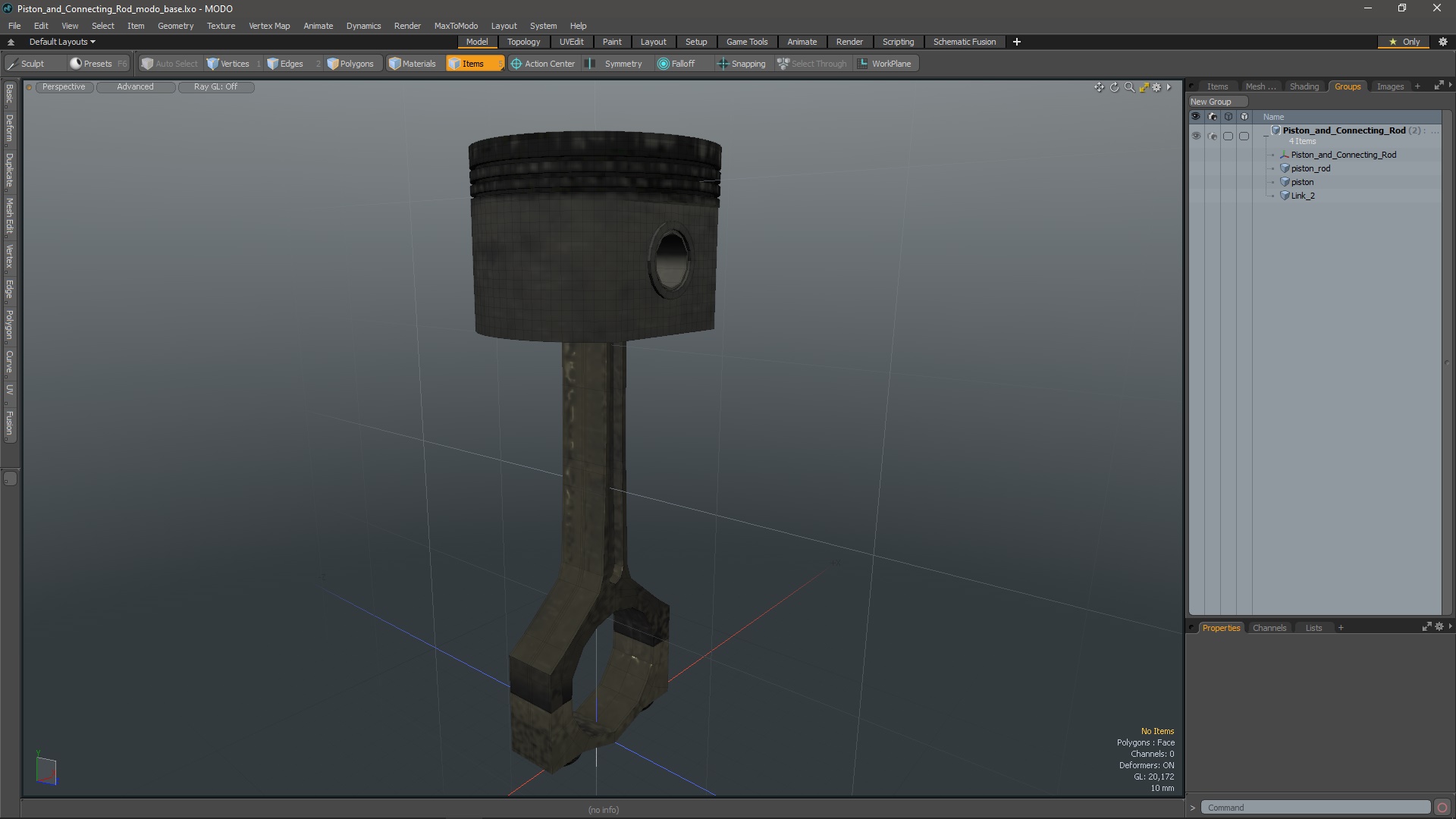 3D model Piston and Connecting Rod