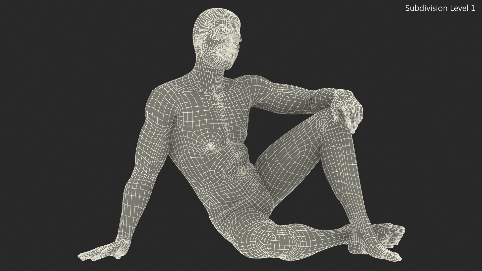 3D African American Man Sitting Pose model