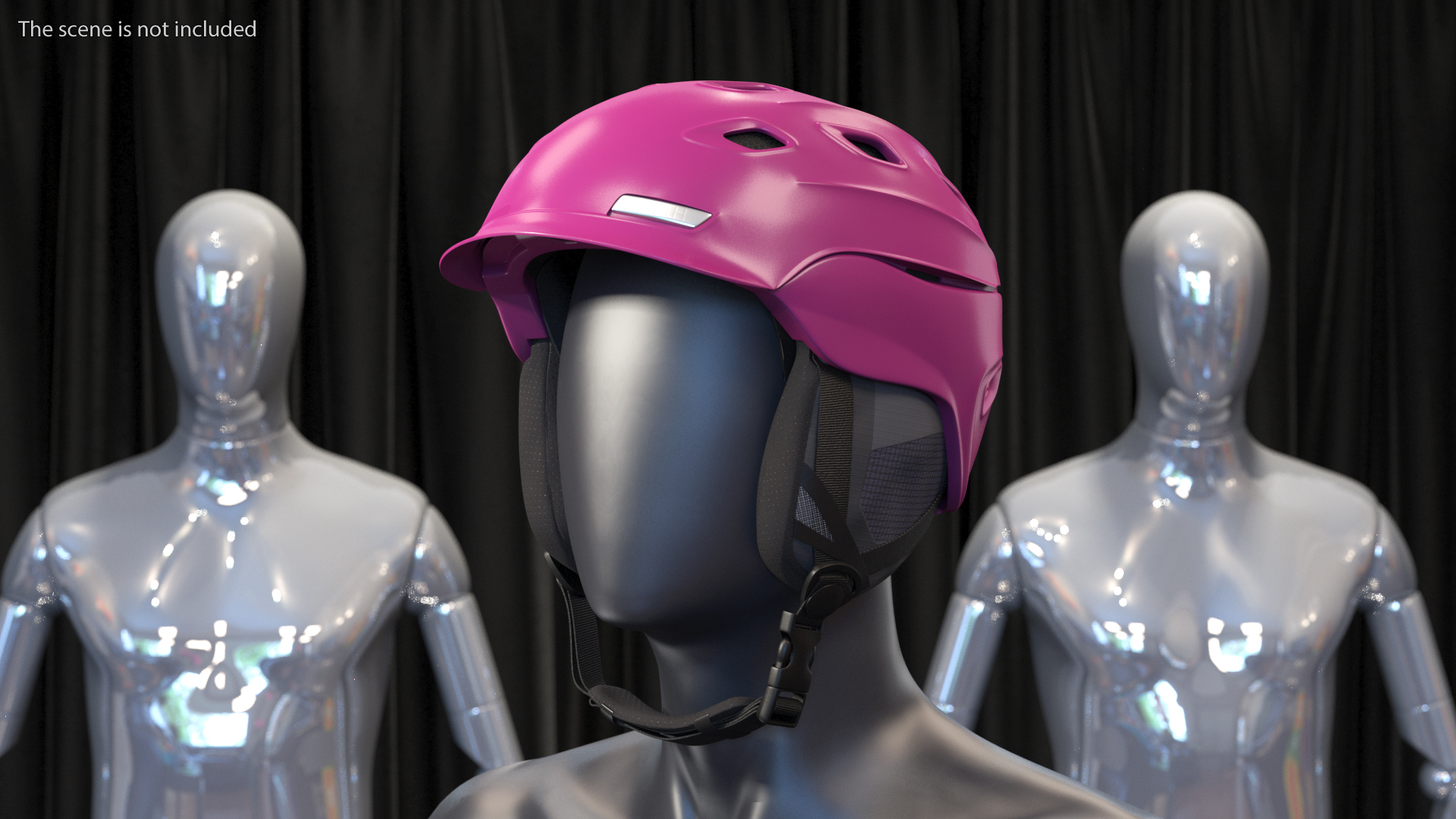 Womens Snow Helmet Red 3D