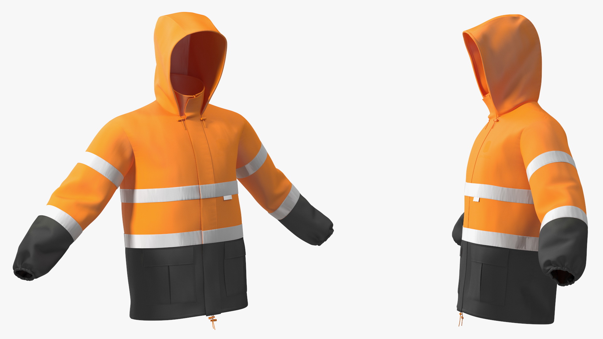 High Visibility Rain Jacket 3D