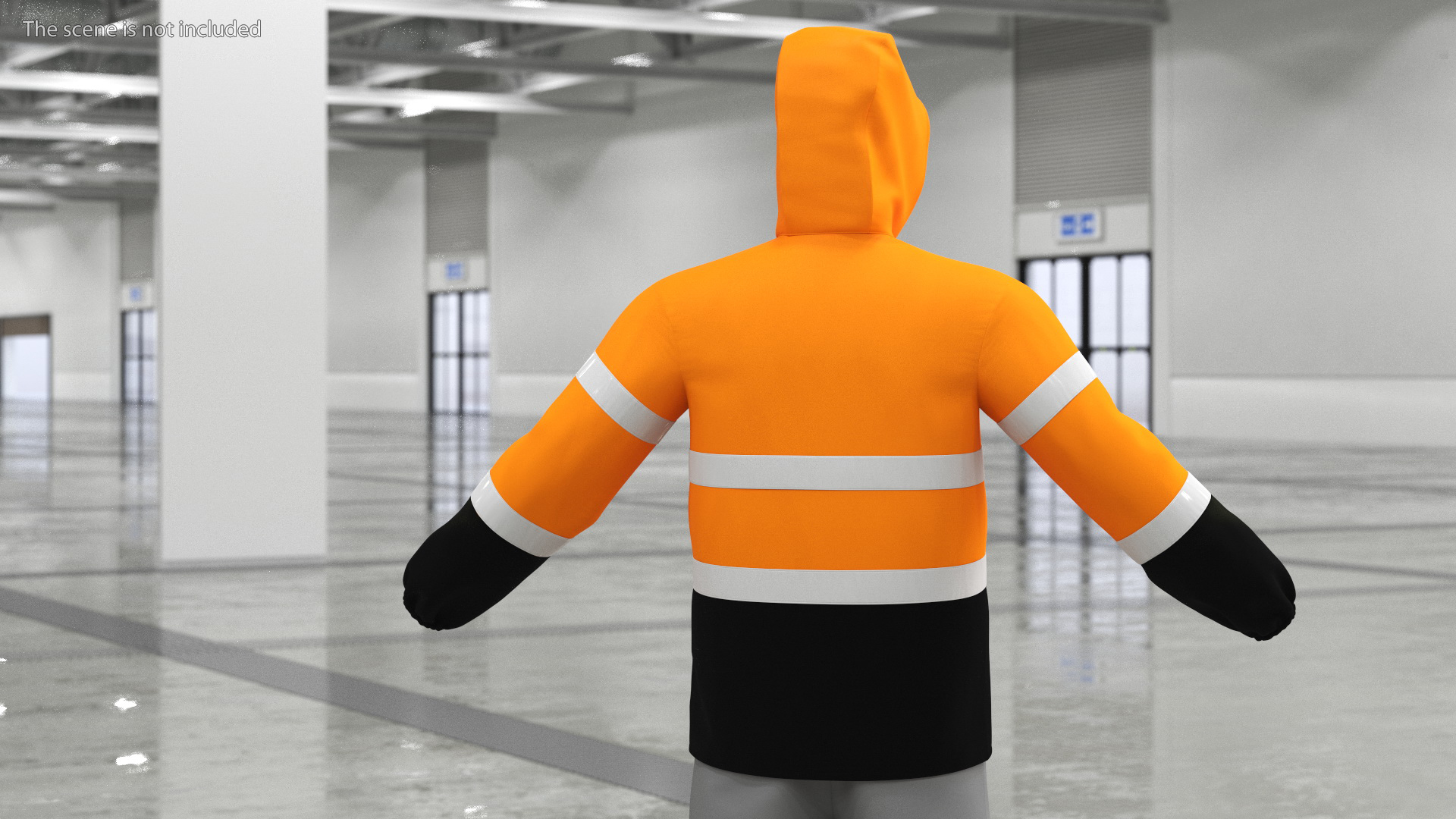 High Visibility Rain Jacket 3D