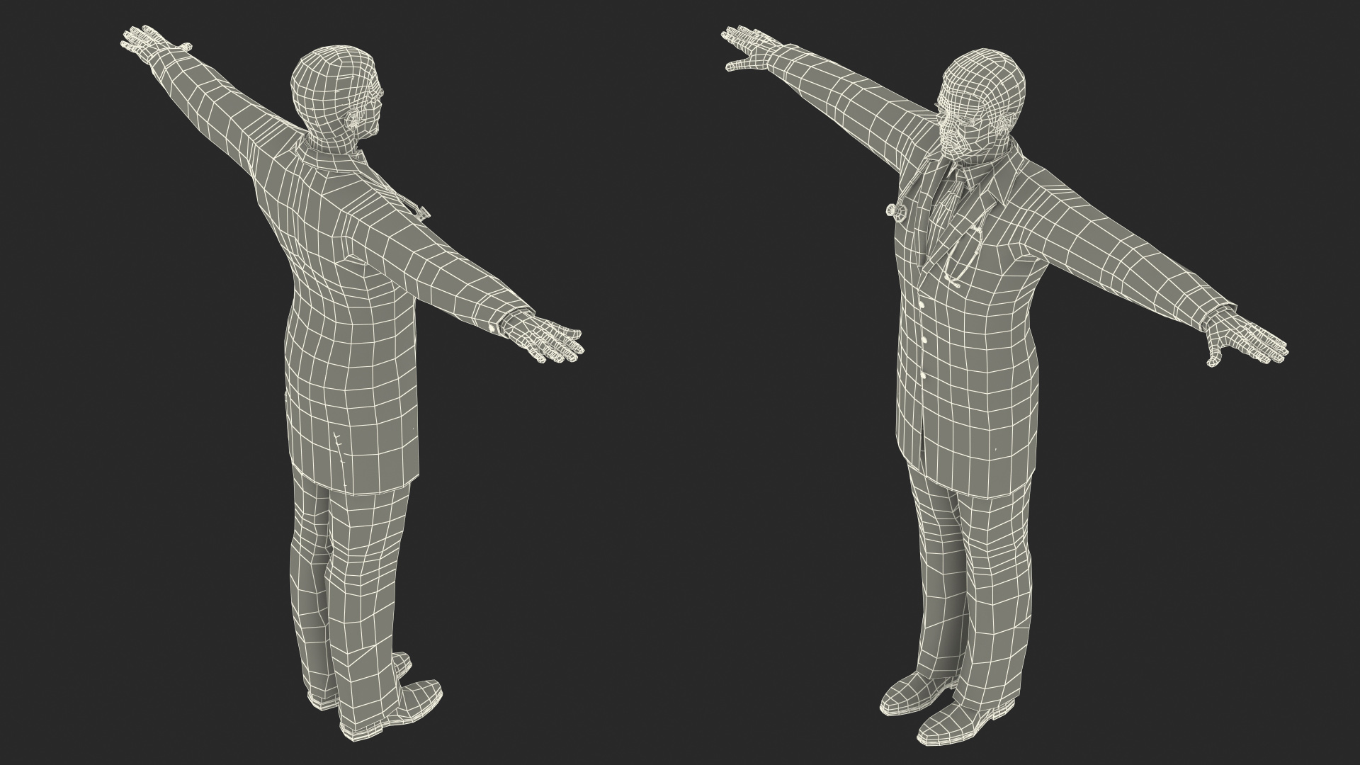 3D model African American Male Doctor Rigged