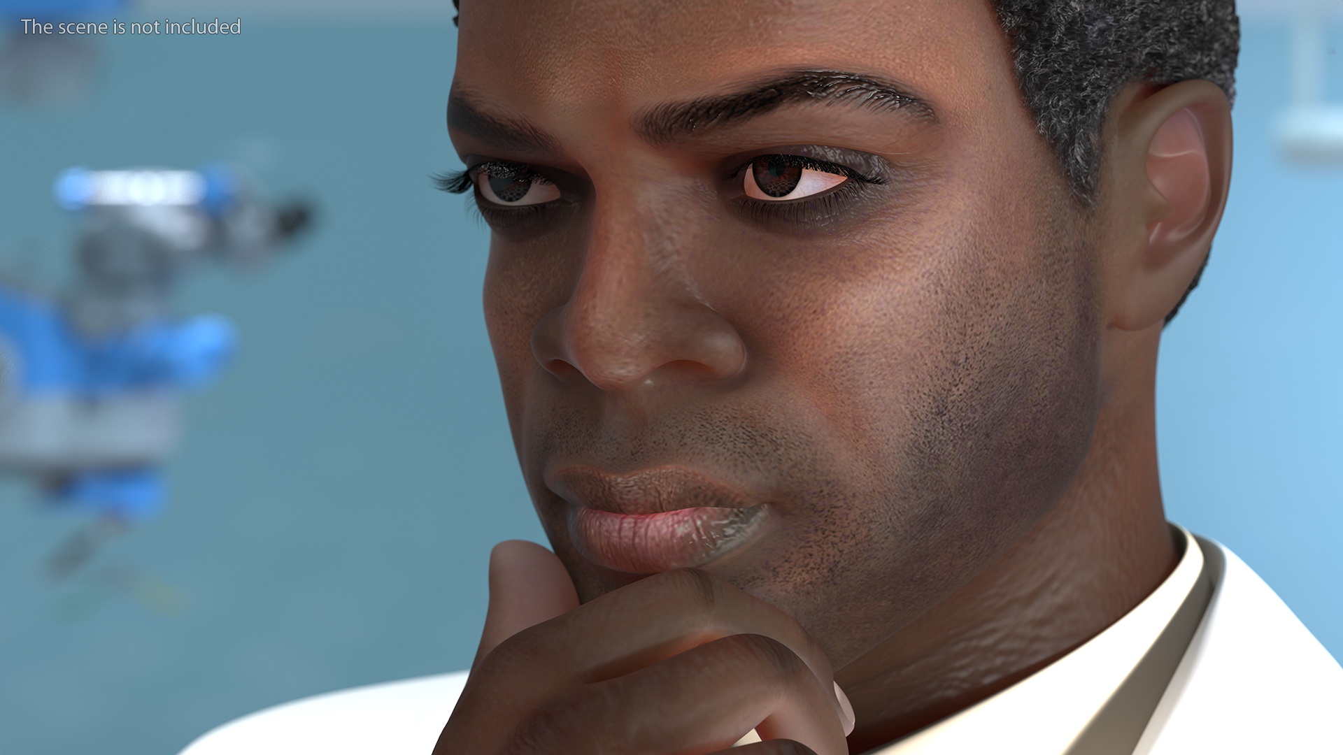 3D model African American Male Doctor Rigged