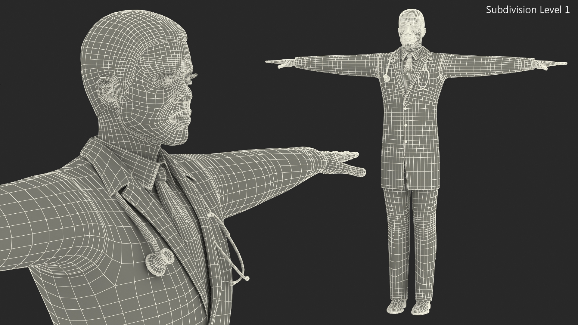 3D model African American Male Doctor Rigged