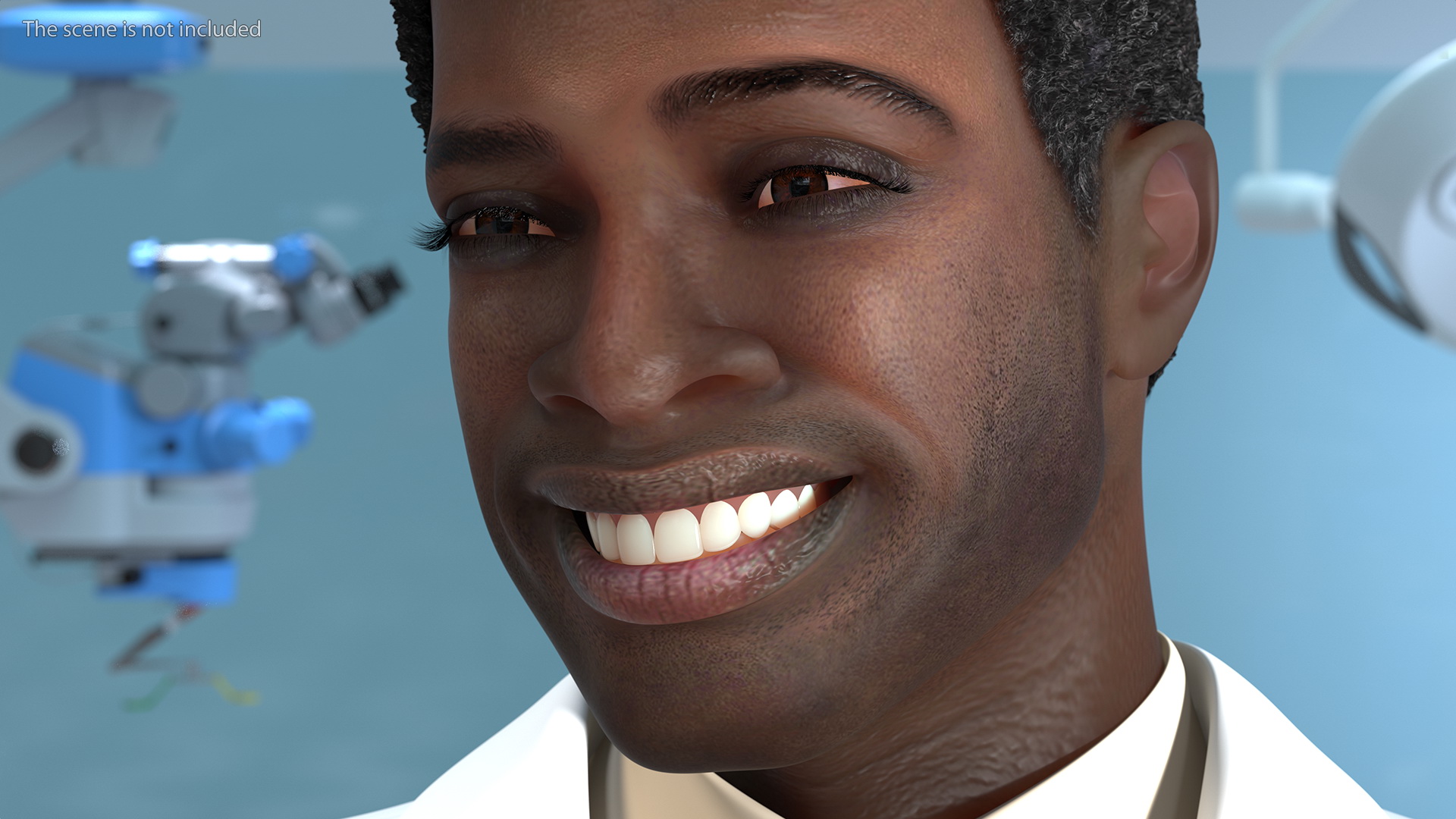 3D model African American Male Doctor Rigged