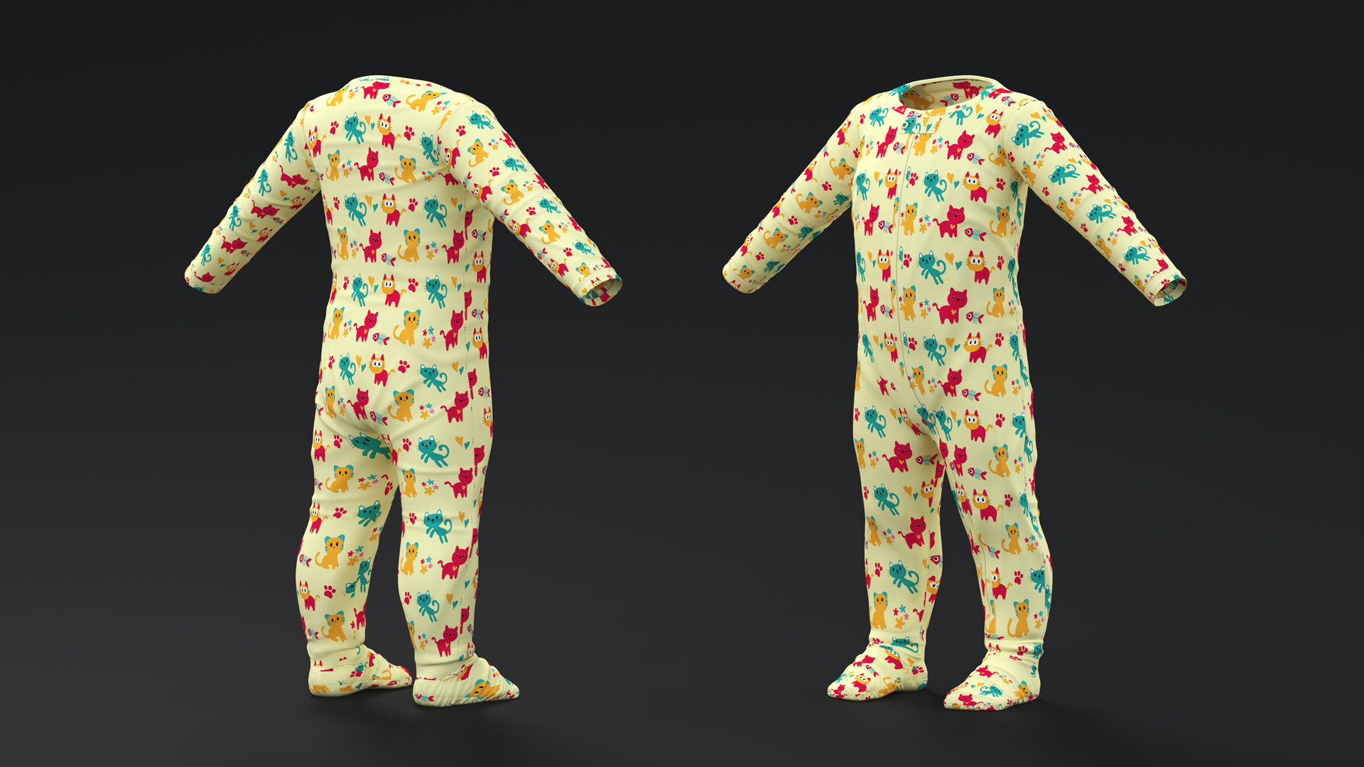 Pajamas for One Year Old Baby 3D model