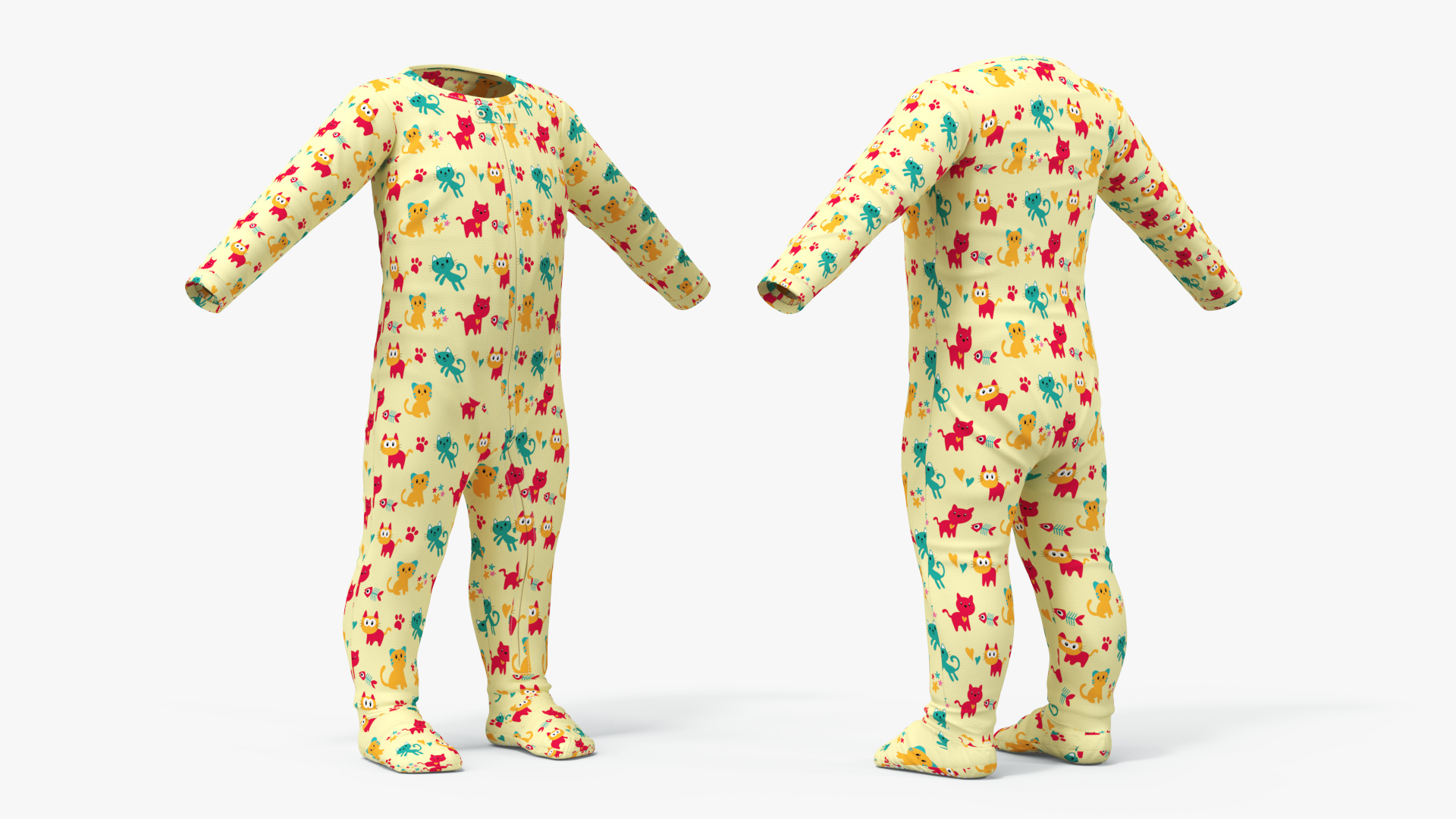 Pajamas for One Year Old Baby 3D model