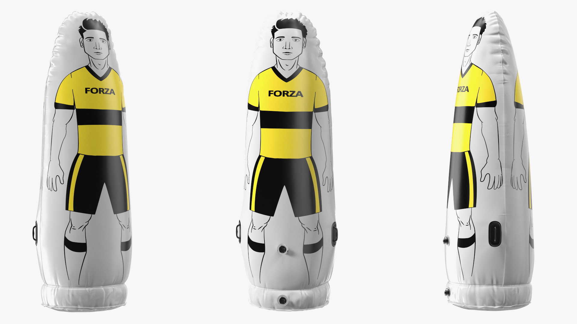 Inflatable Soccer Mannequin Junior Yellow T-shirt 3D model