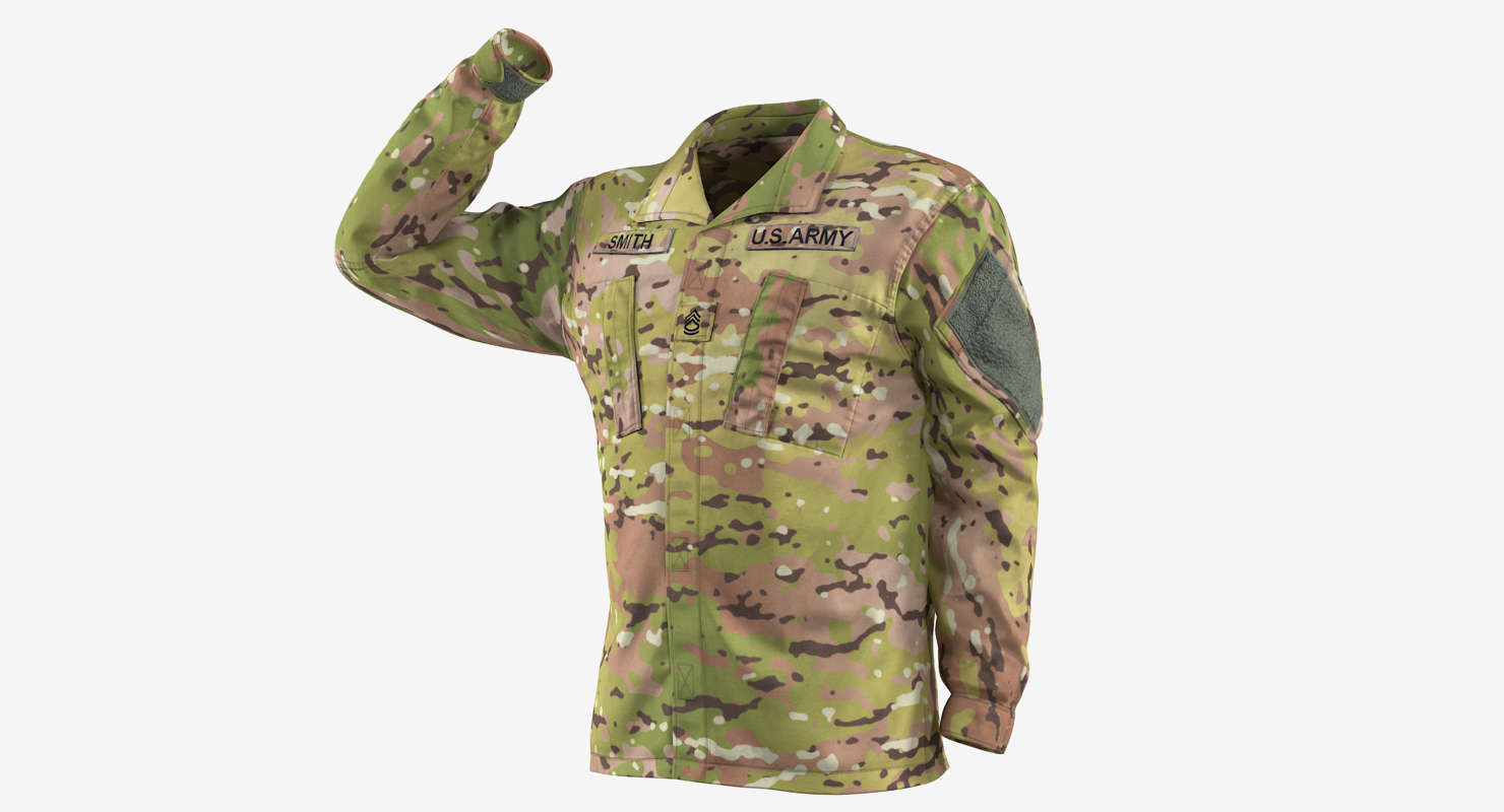 US Army Soldier Camo Saluting 3D model