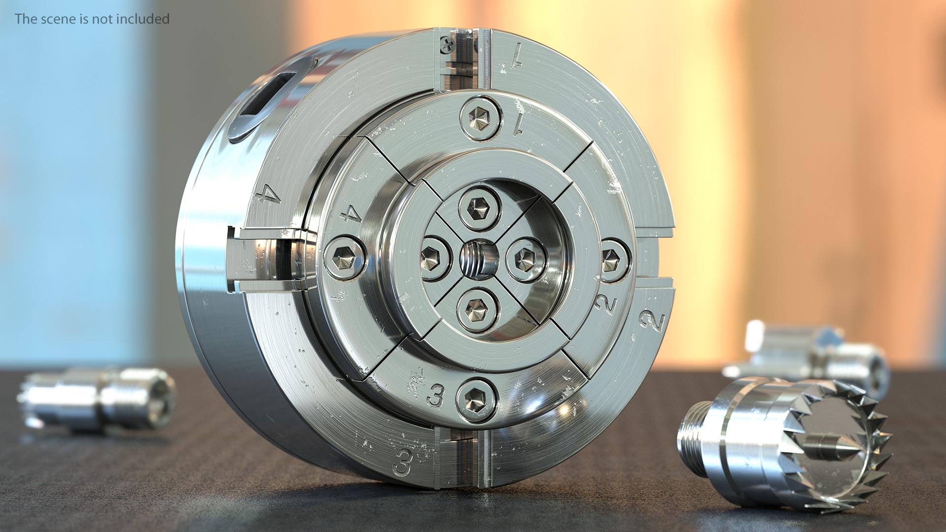 Self Centering Four Jaw Lathe Chuck Set 3D model