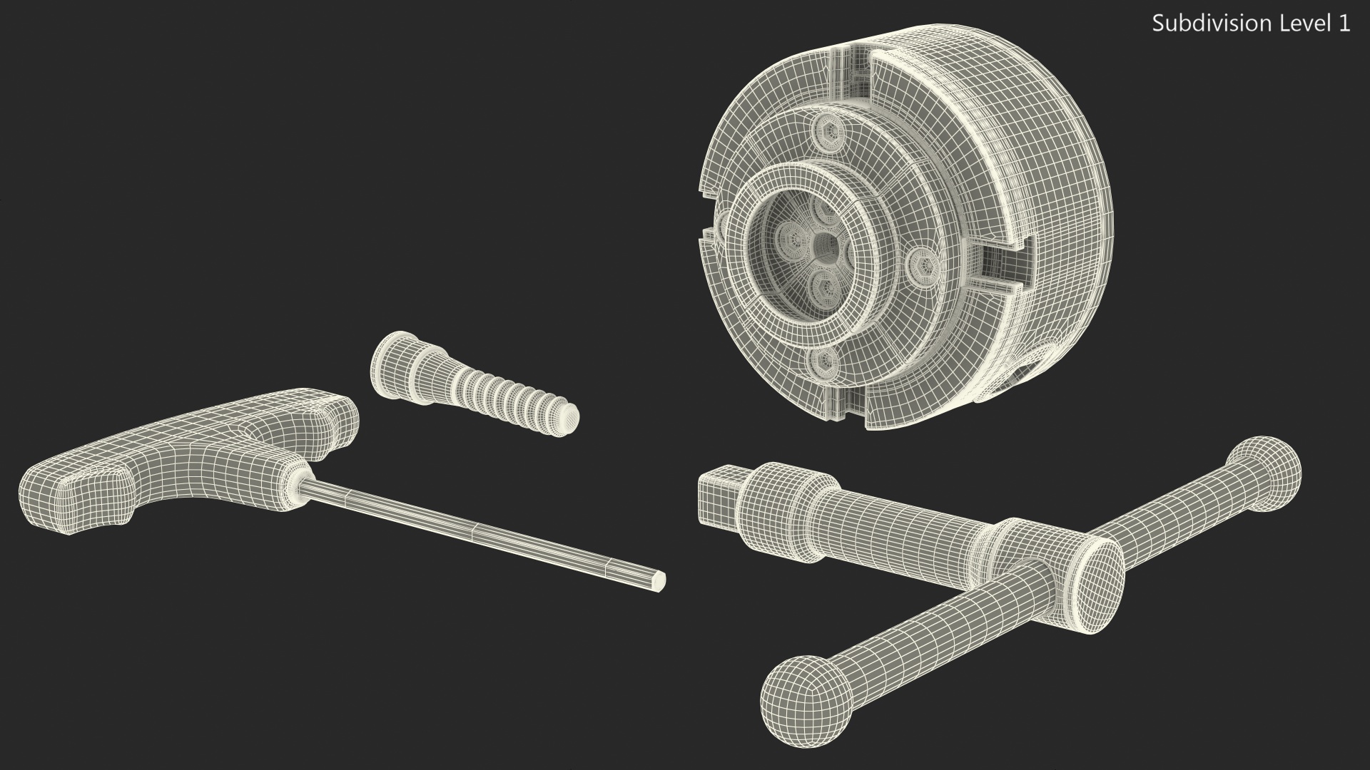 Self Centering Four Jaw Lathe Chuck Set 3D model