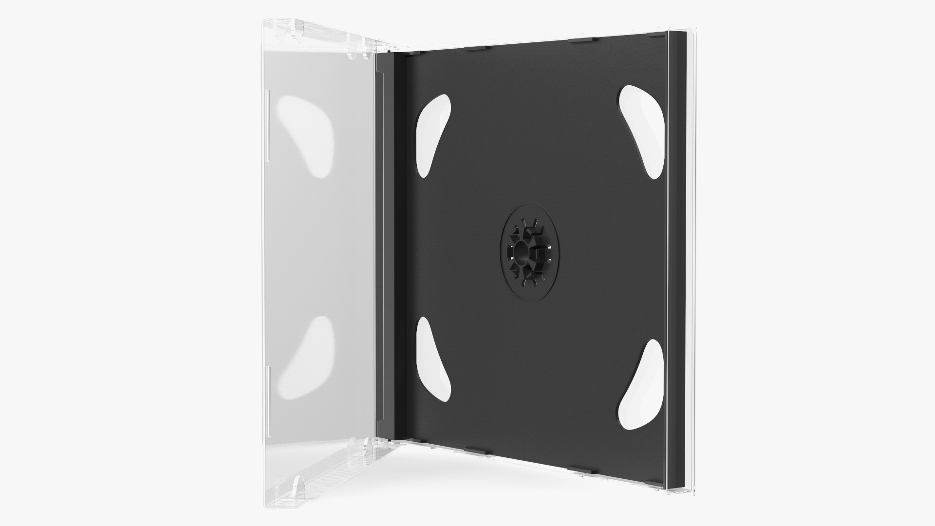 Double Clear CD Jewel Case with Black Tray 3D