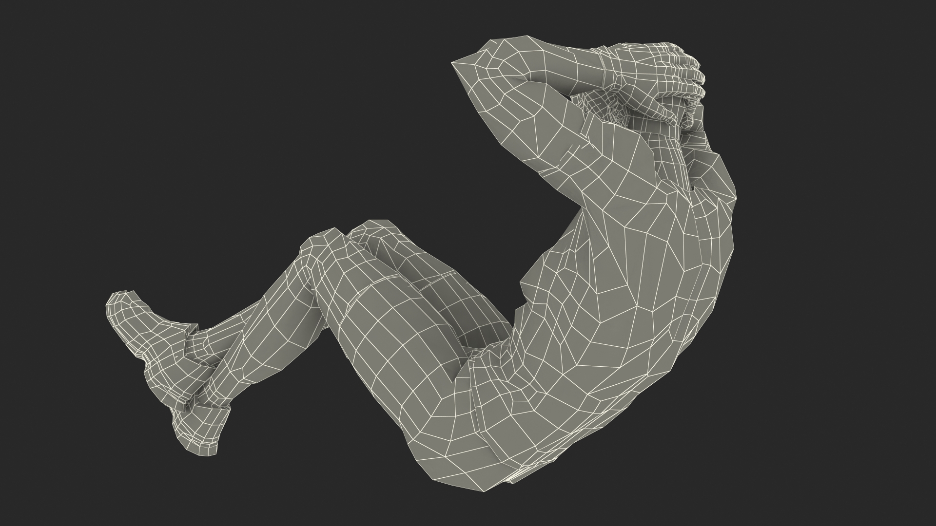 3D model Fitness Trainer doing Crunches