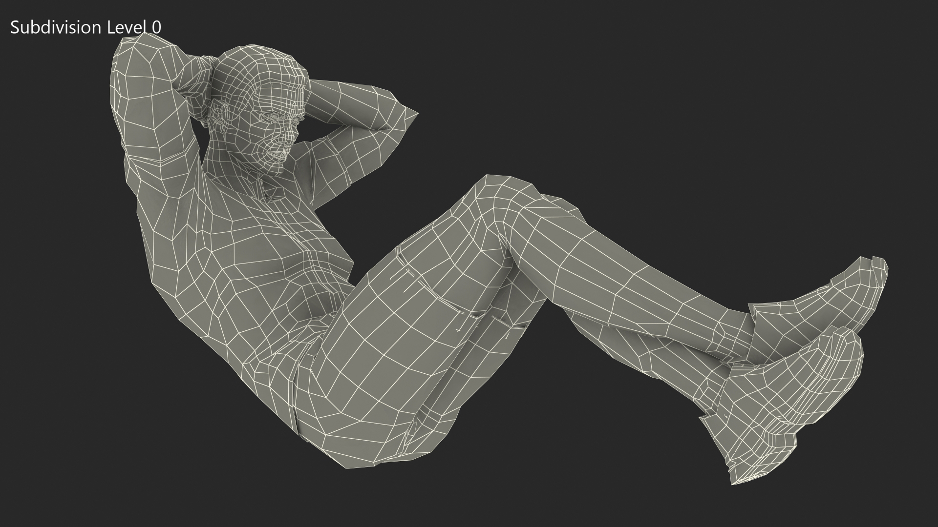 3D model Fitness Trainer doing Crunches