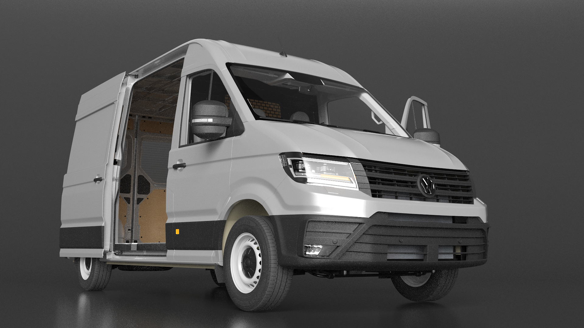 3D model Volkswagen Crafter Van 2024 Silver Metallic Rigged