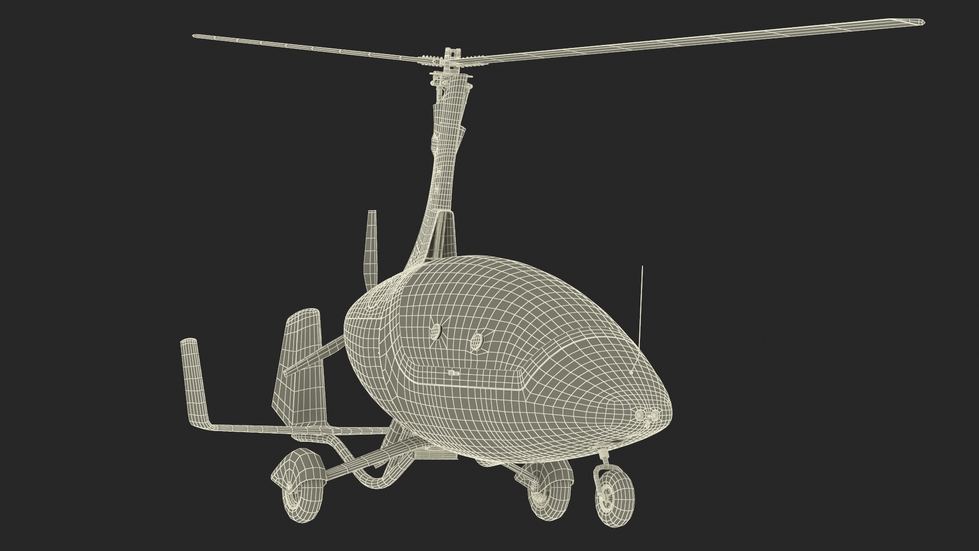 Rotorcraft Autogyro Blue 3D model