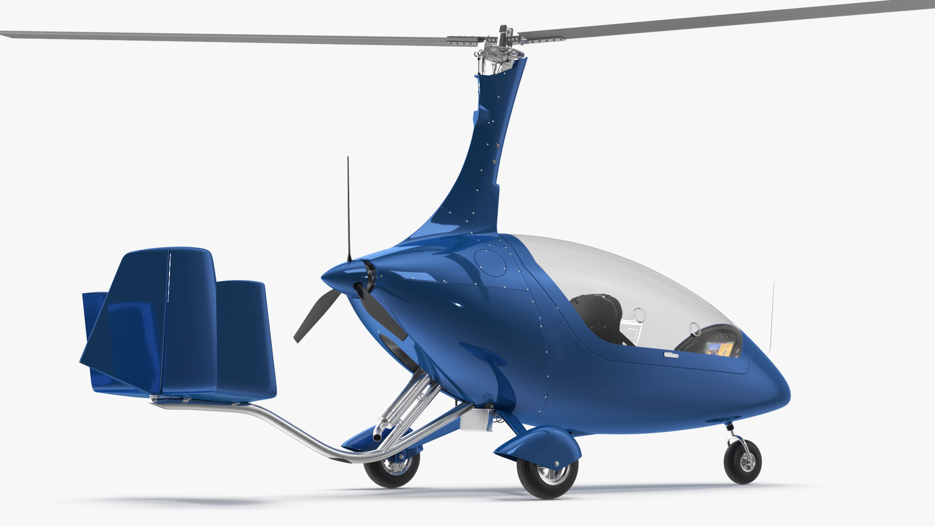 Rotorcraft Autogyro Blue 3D model