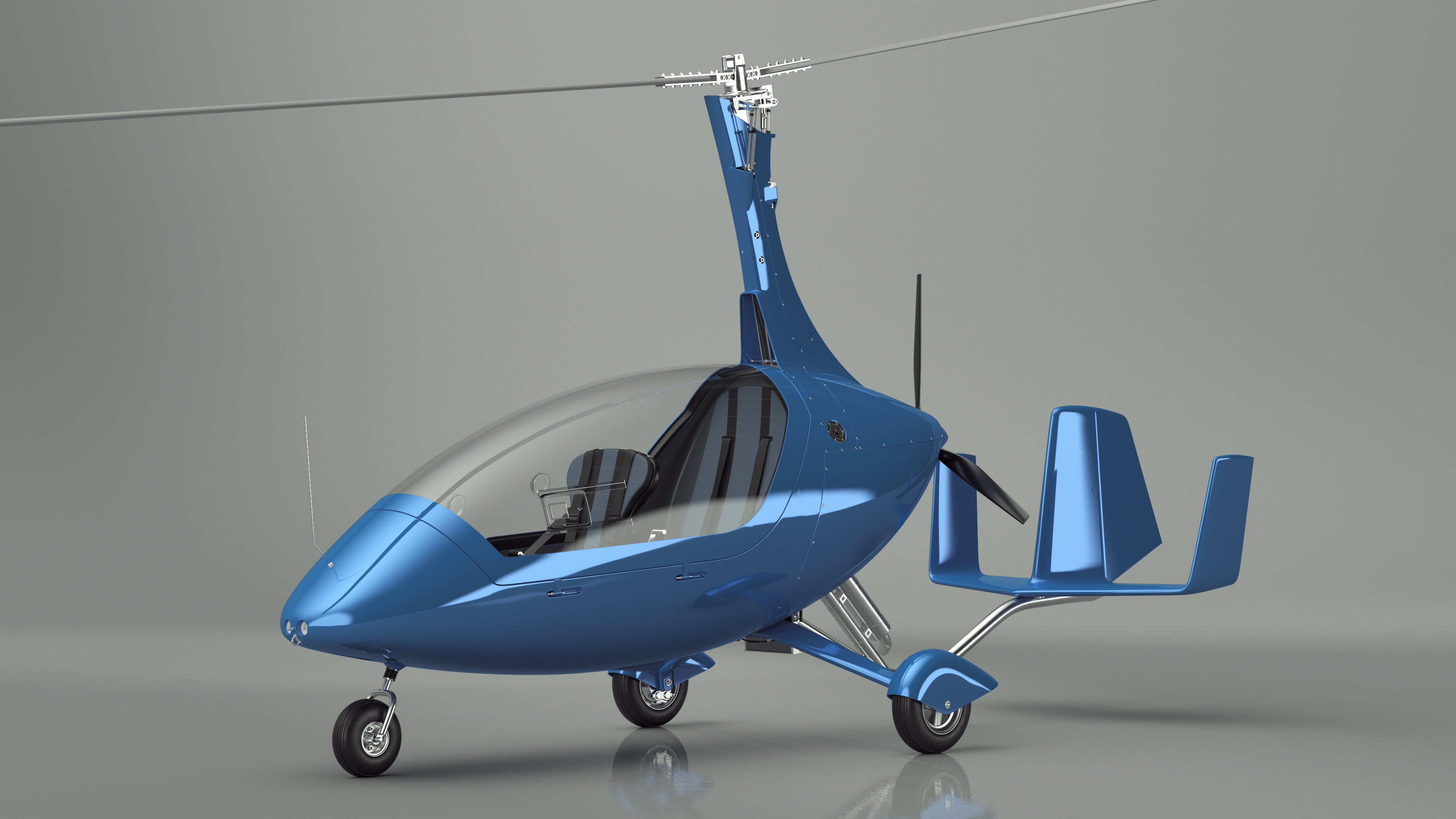 Rotorcraft Autogyro Blue 3D model