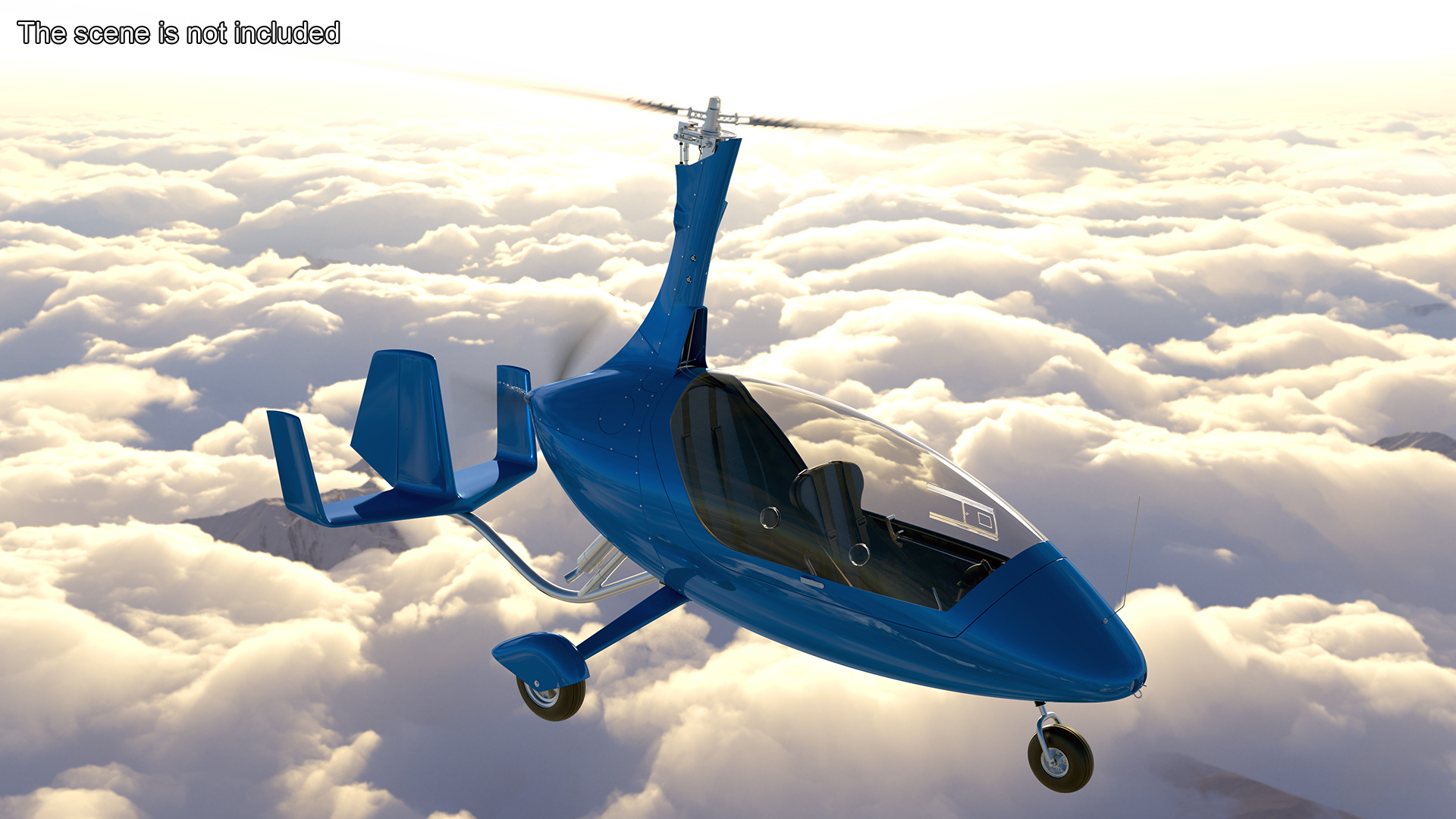 Rotorcraft Autogyro Blue 3D model