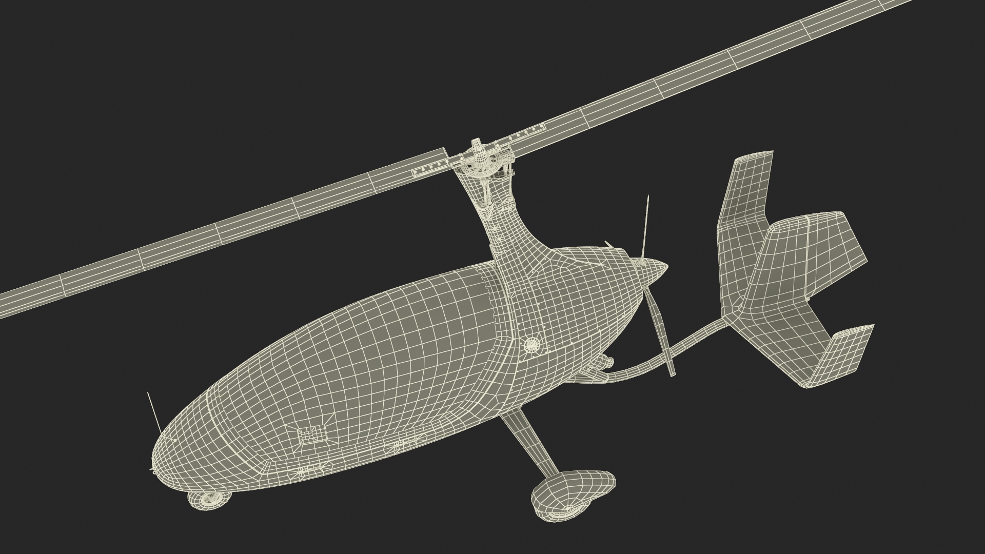 Rotorcraft Autogyro Blue 3D model