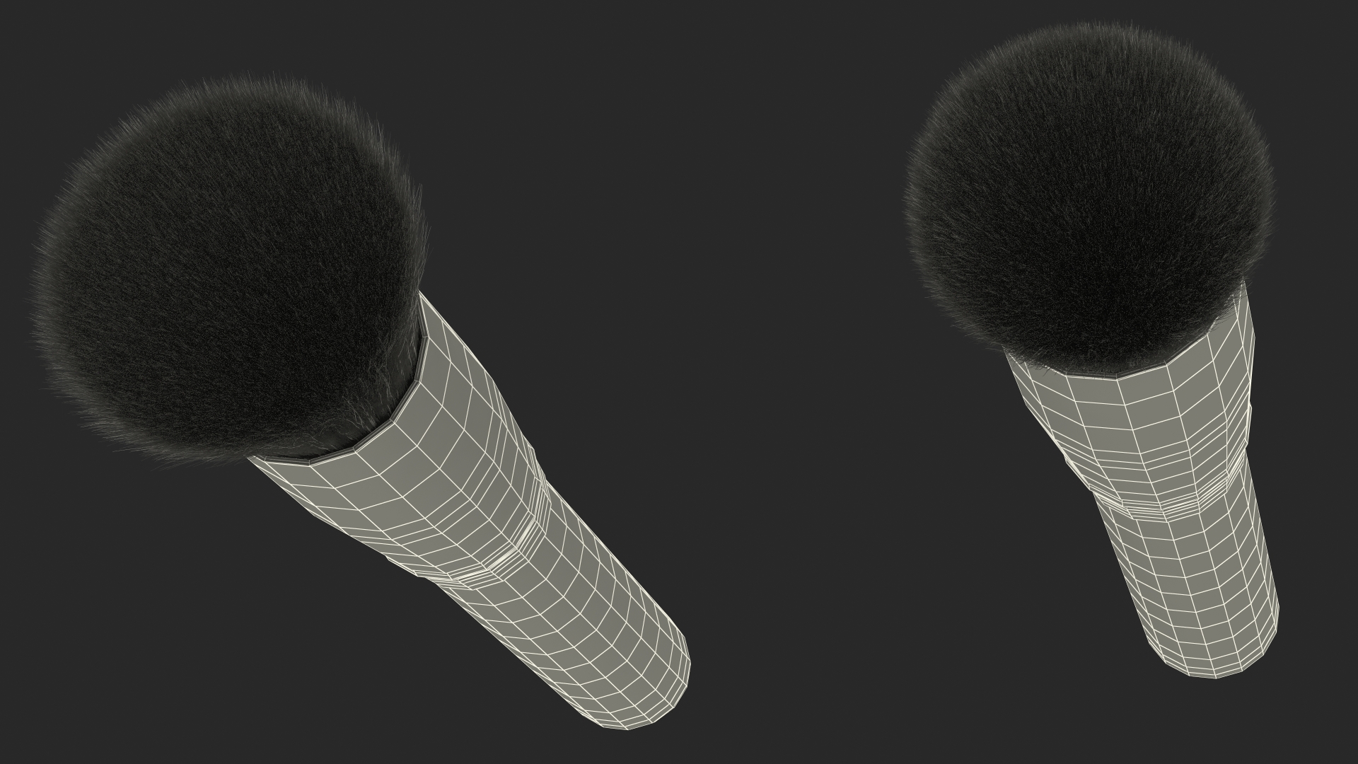 Round and Face Flat Brush Fur 3D model