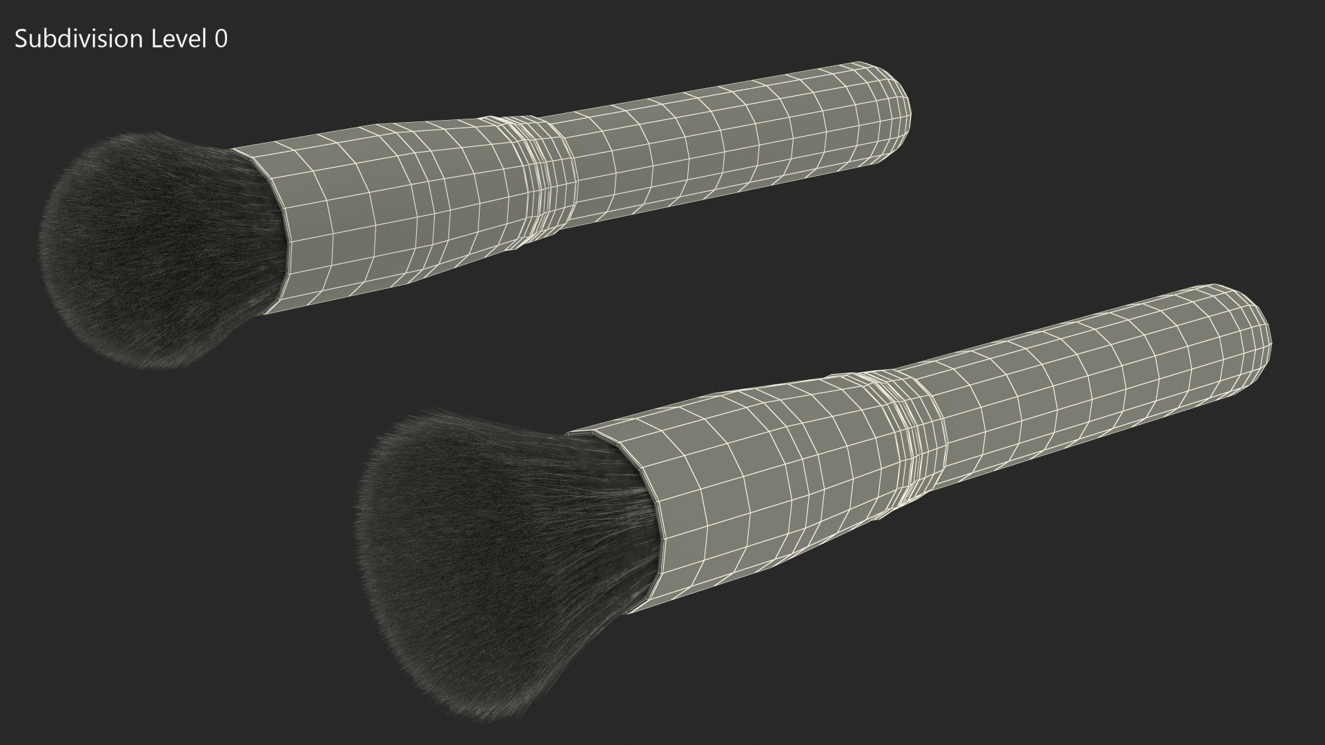 Round and Face Flat Brush Fur 3D model