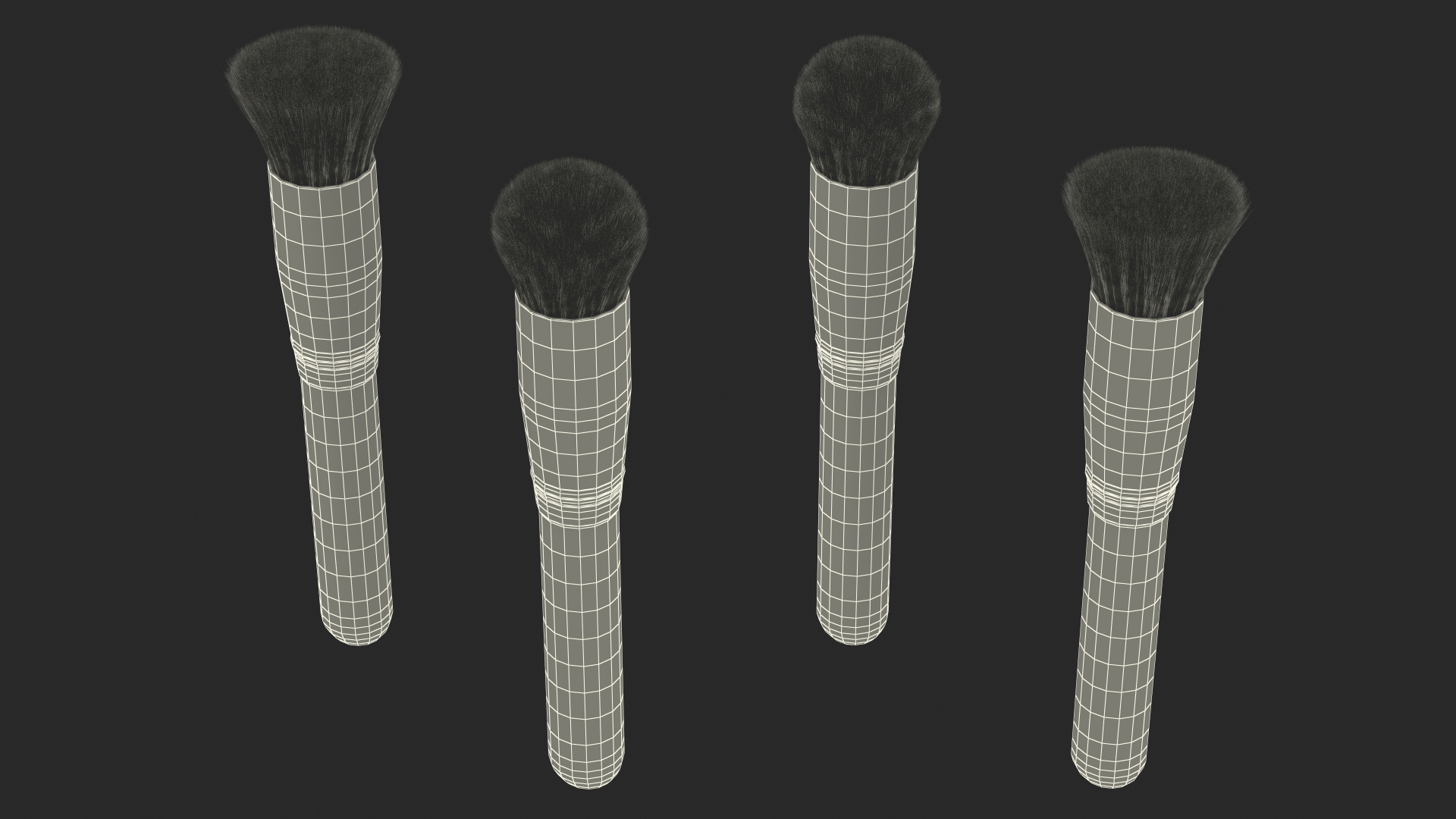 Round and Face Flat Brush Fur 3D model